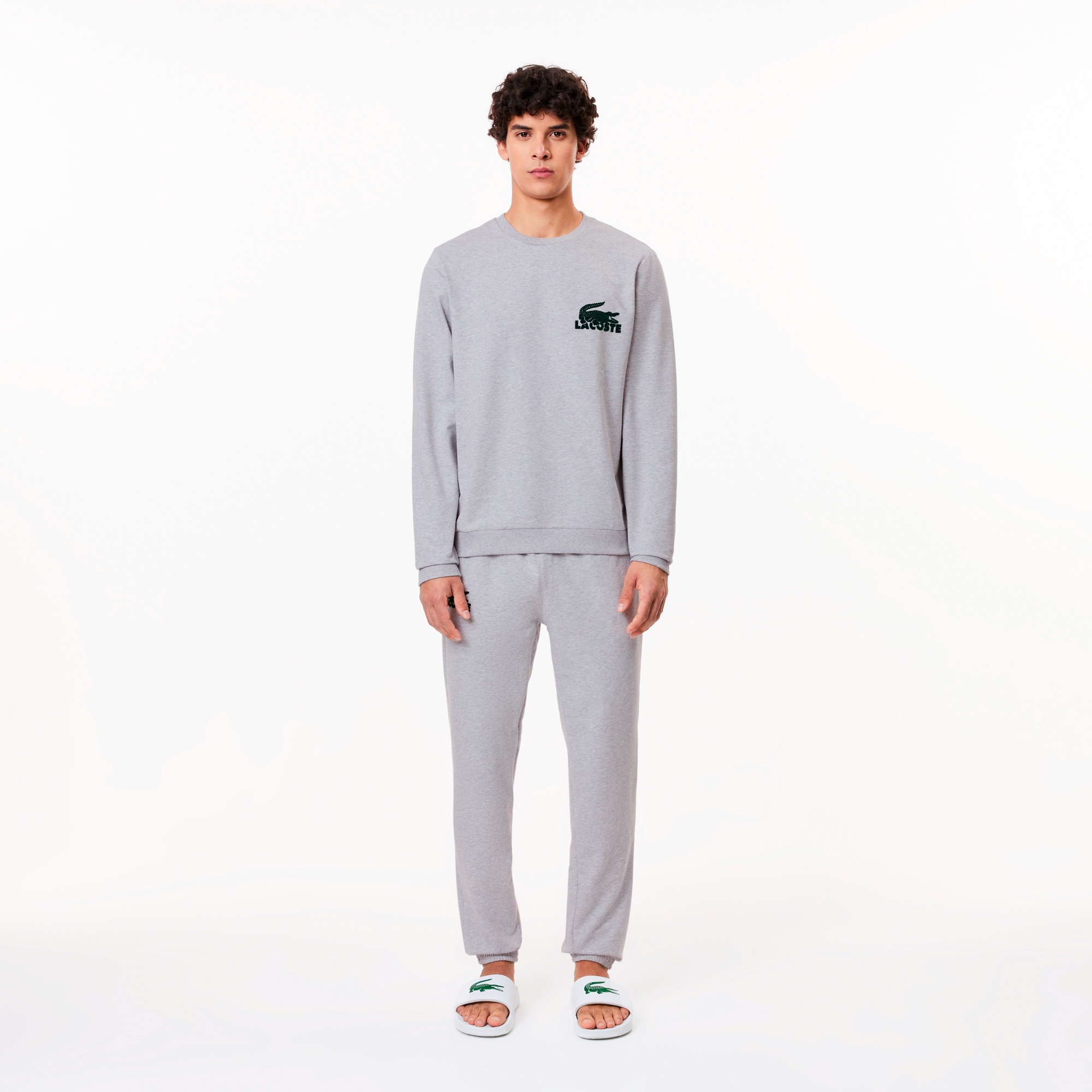 フロッキープリントコットンブレンドスウェットシャツ