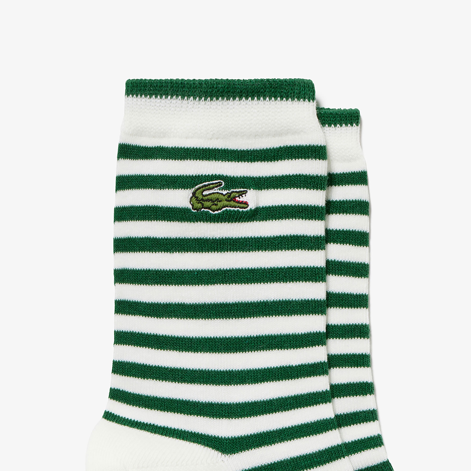 コットンブレンドボーダーニットショートソックス