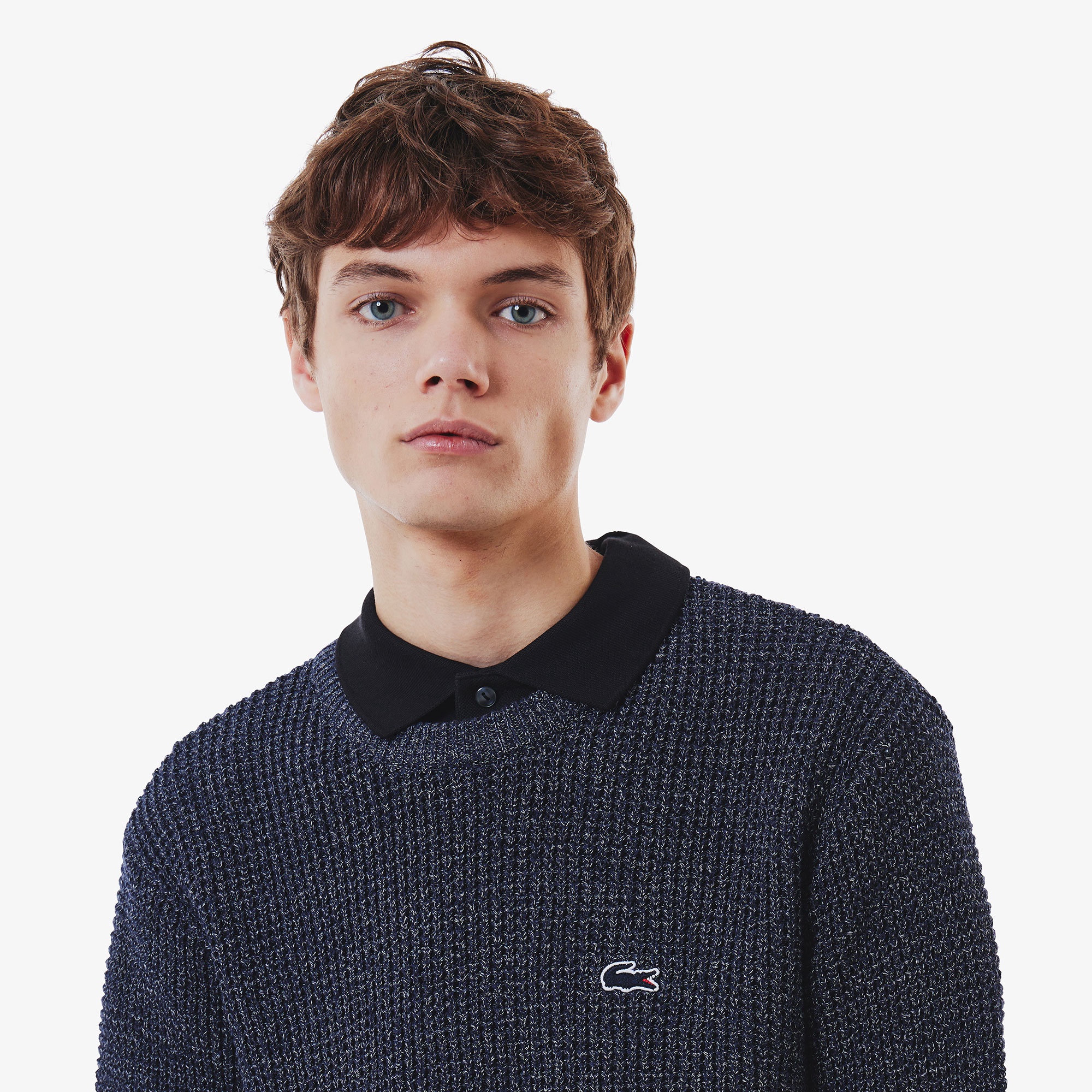 ヘザーカラーリングワッフルニット