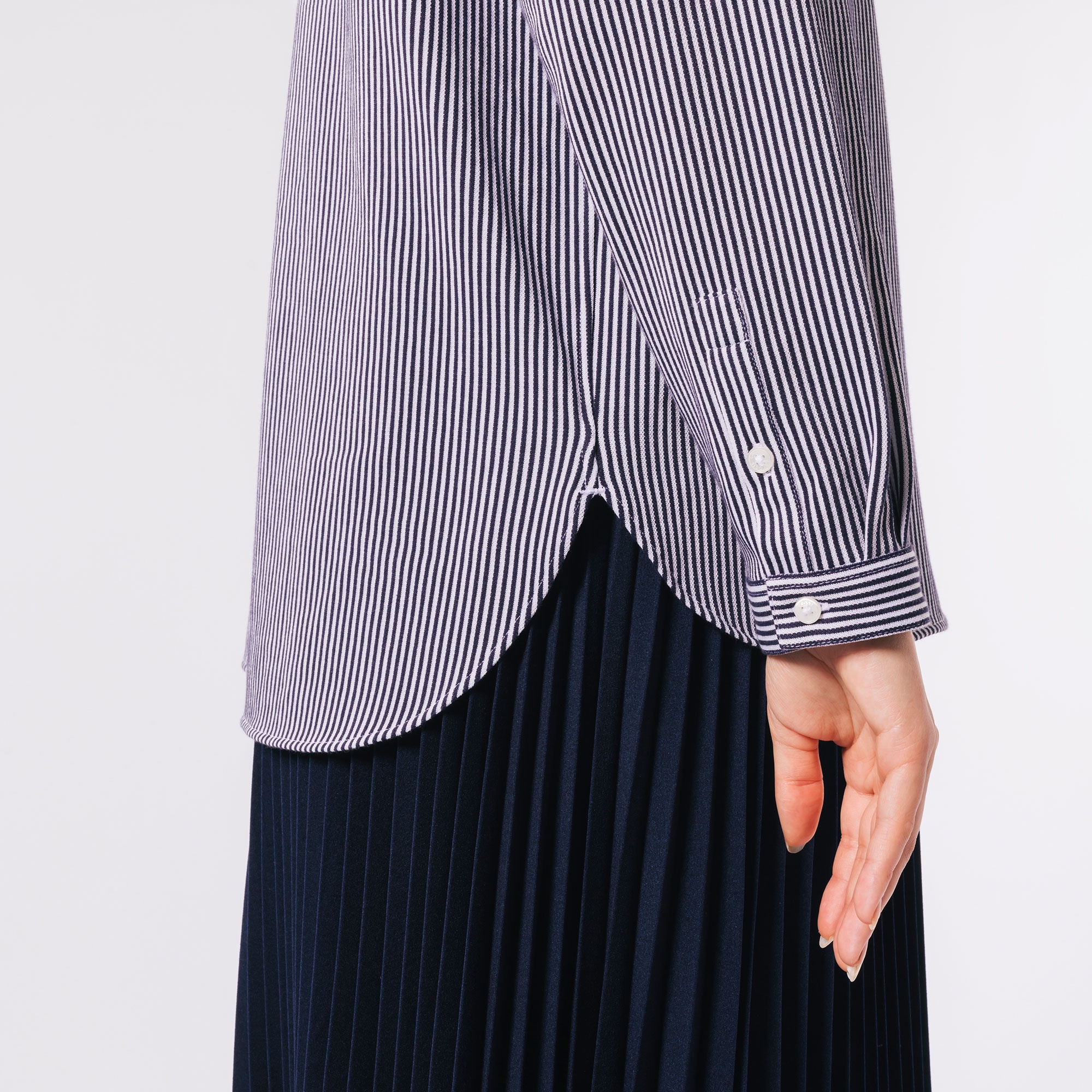 ジャージニットストライプシャツ