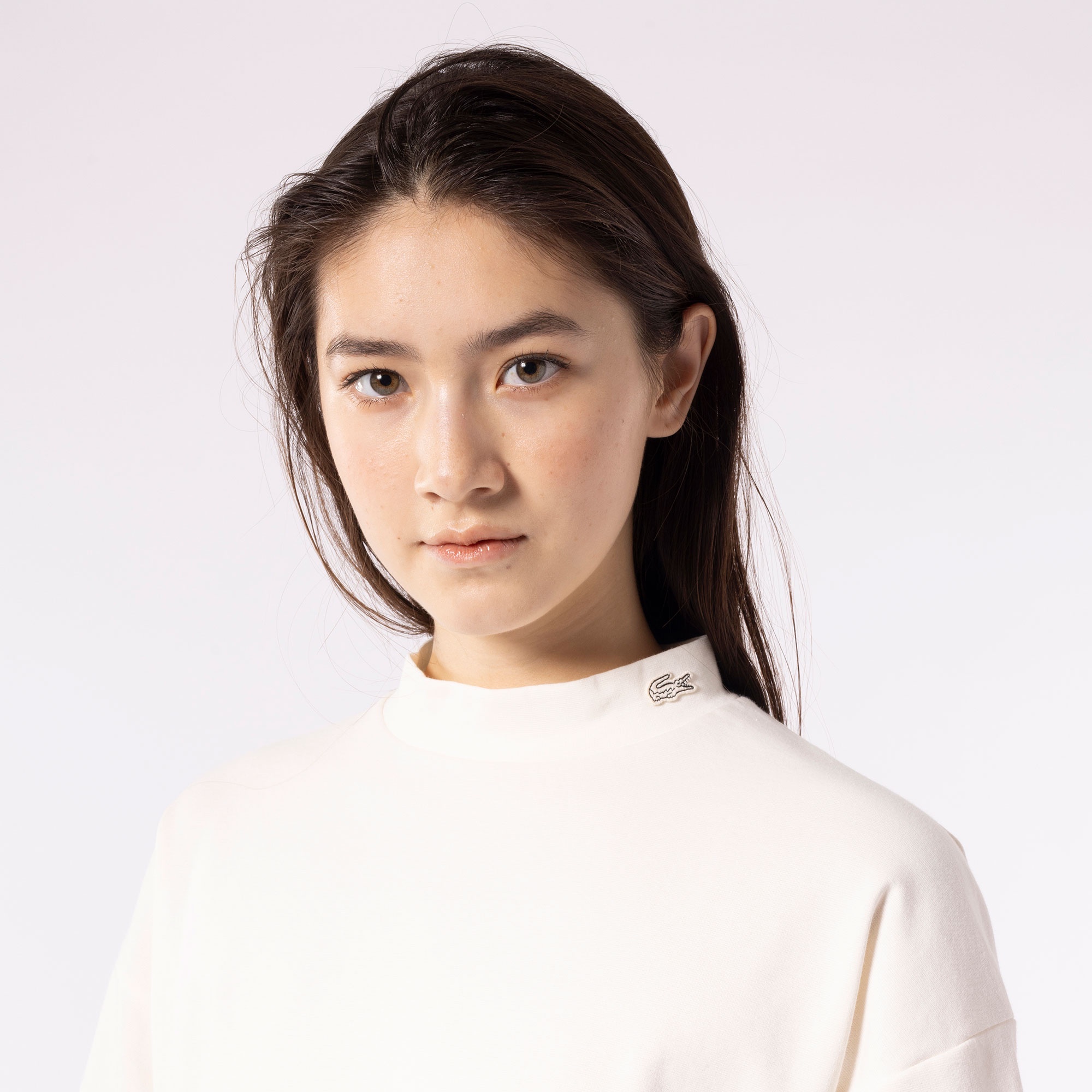 モックネックミラノリブニットTシャツ