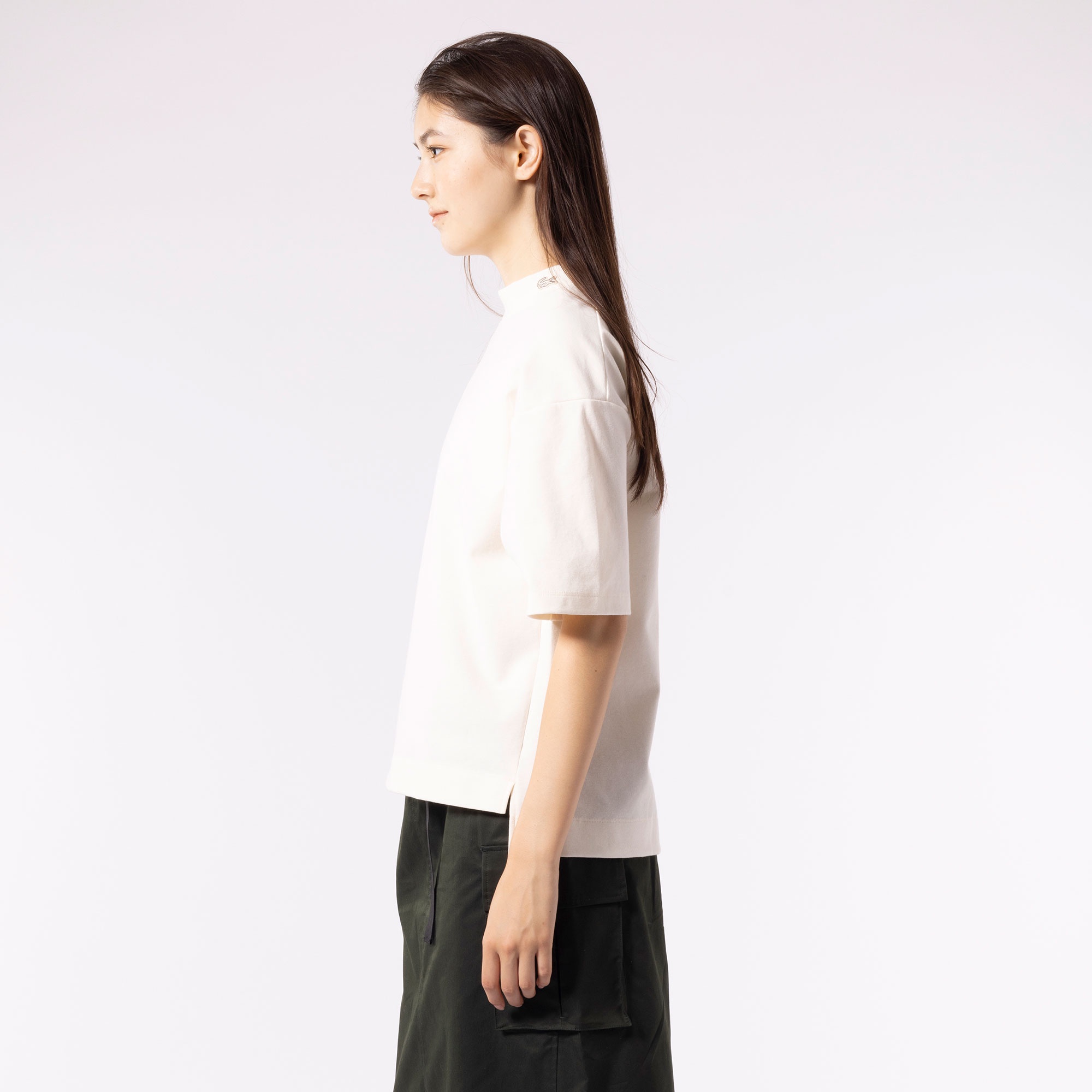 モックネックミラノリブニットTシャツ