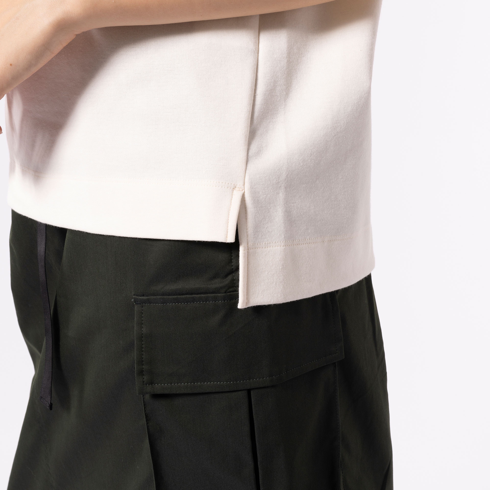 モックネックミラノリブニットTシャツ