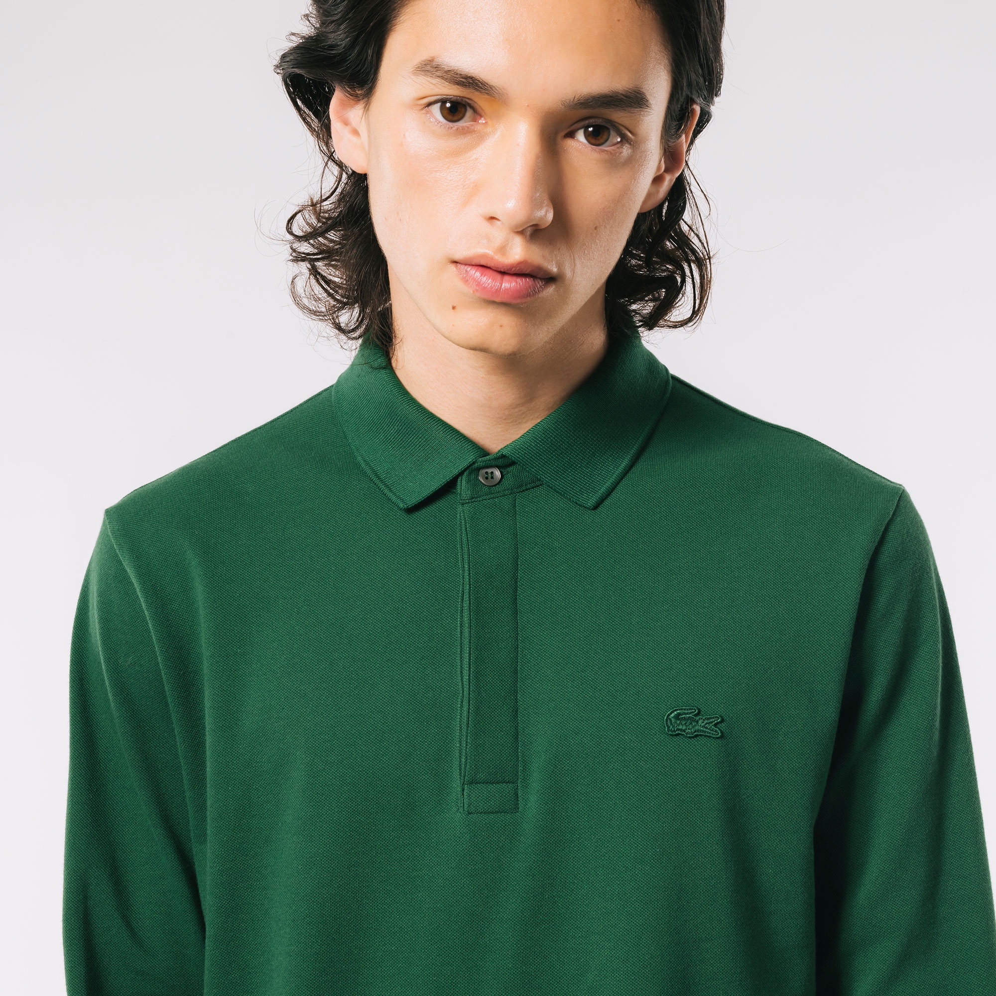 比翼フロントロングスリーブポロシャツ