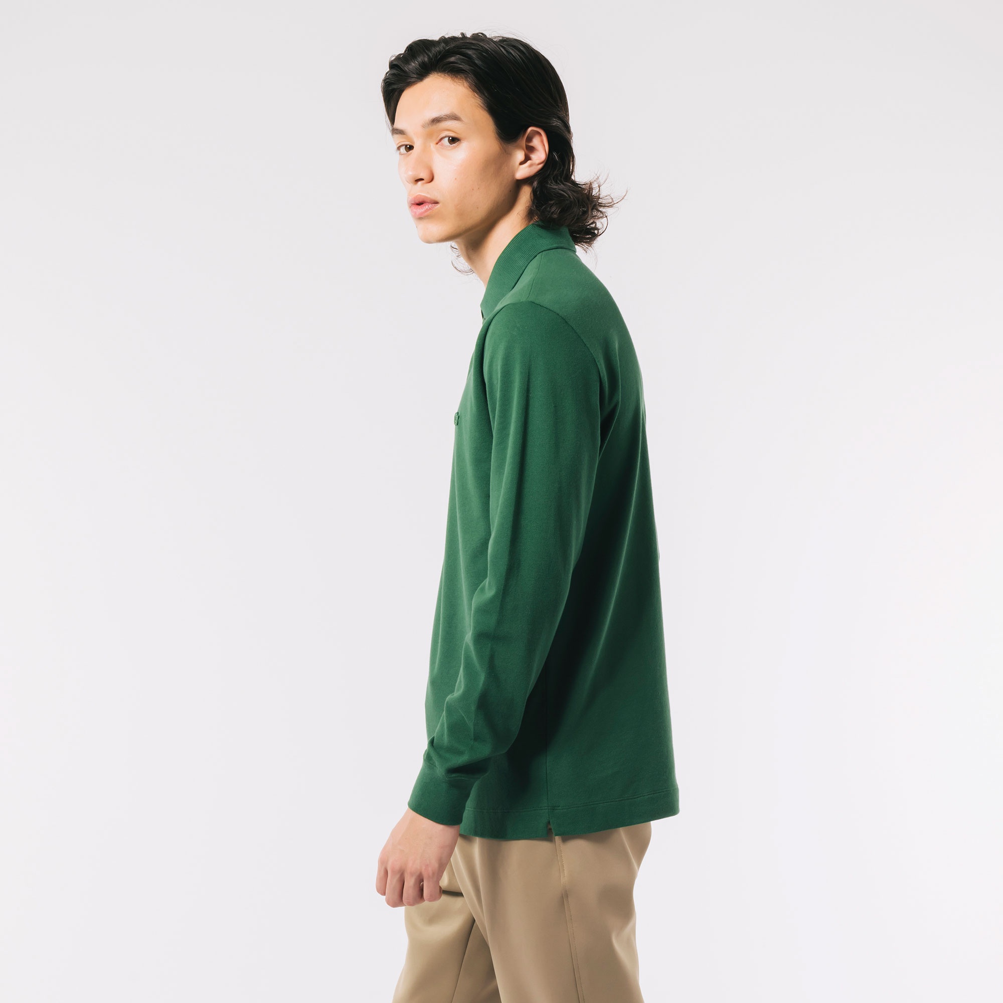 比翼フロントロングスリーブポロシャツ