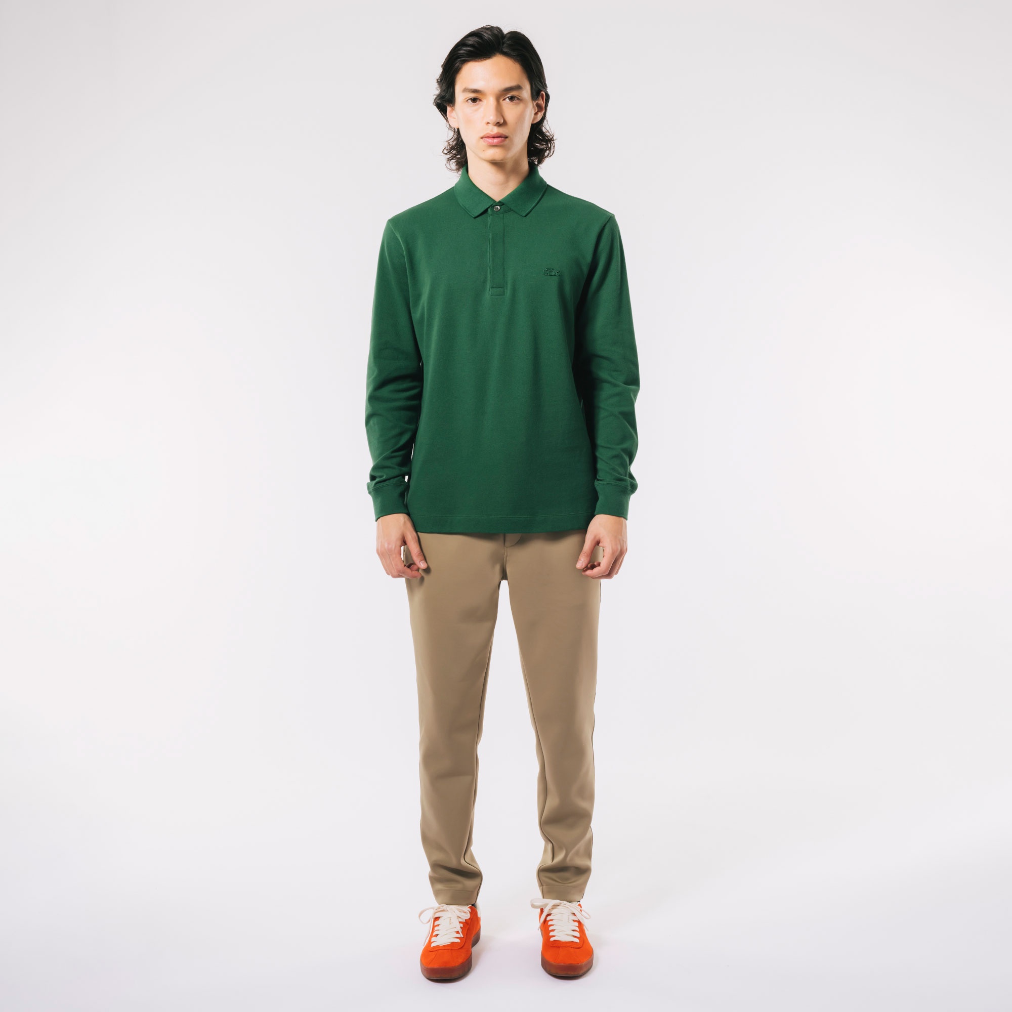 比翼フロントロングスリーブポロシャツ