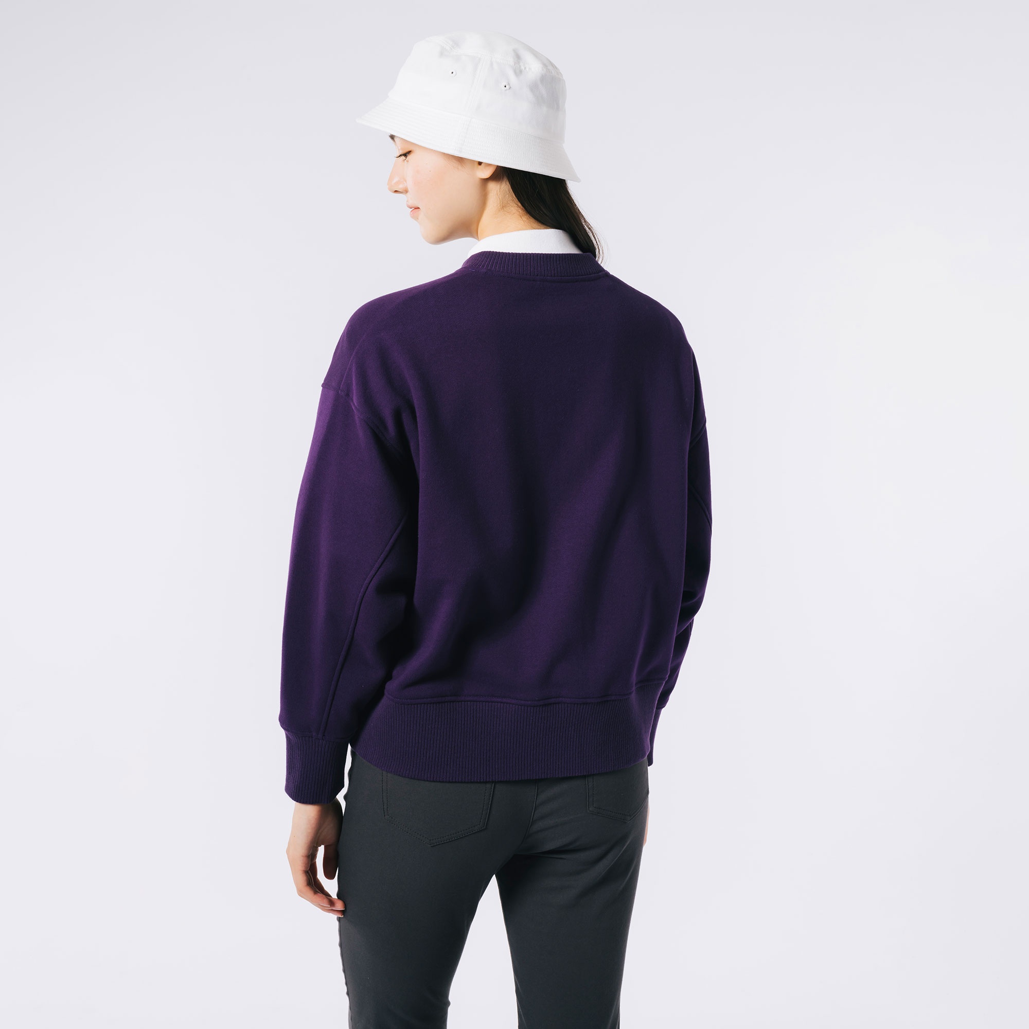 ドルマンスリーブクルーネックスウェットカーディガン