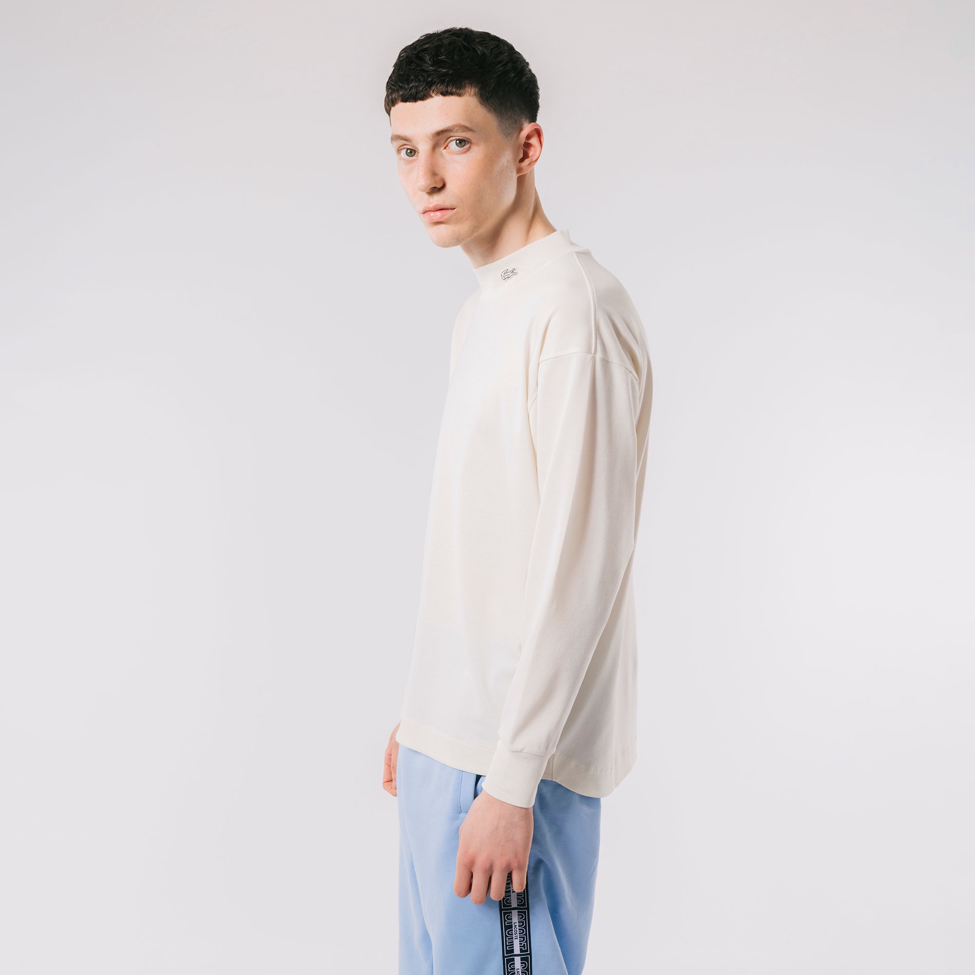 鹿の子地モックネックTシャツ