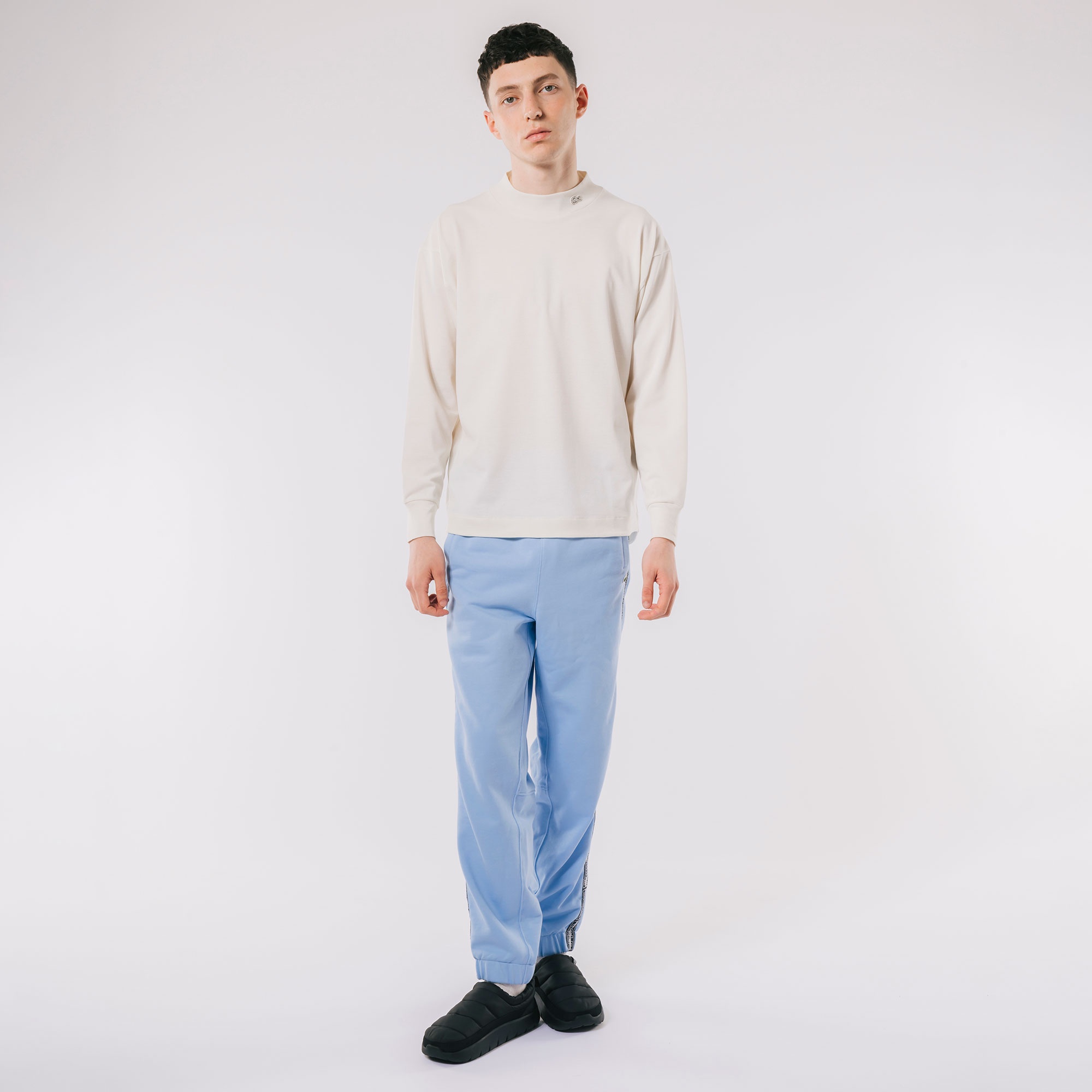 鹿の子地モックネックTシャツ