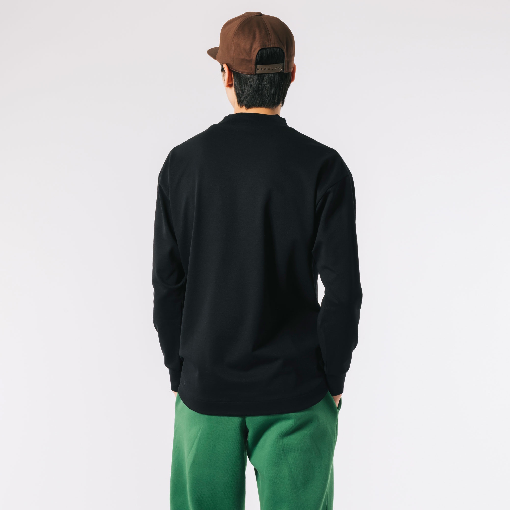 鹿の子地モックネックTシャツ