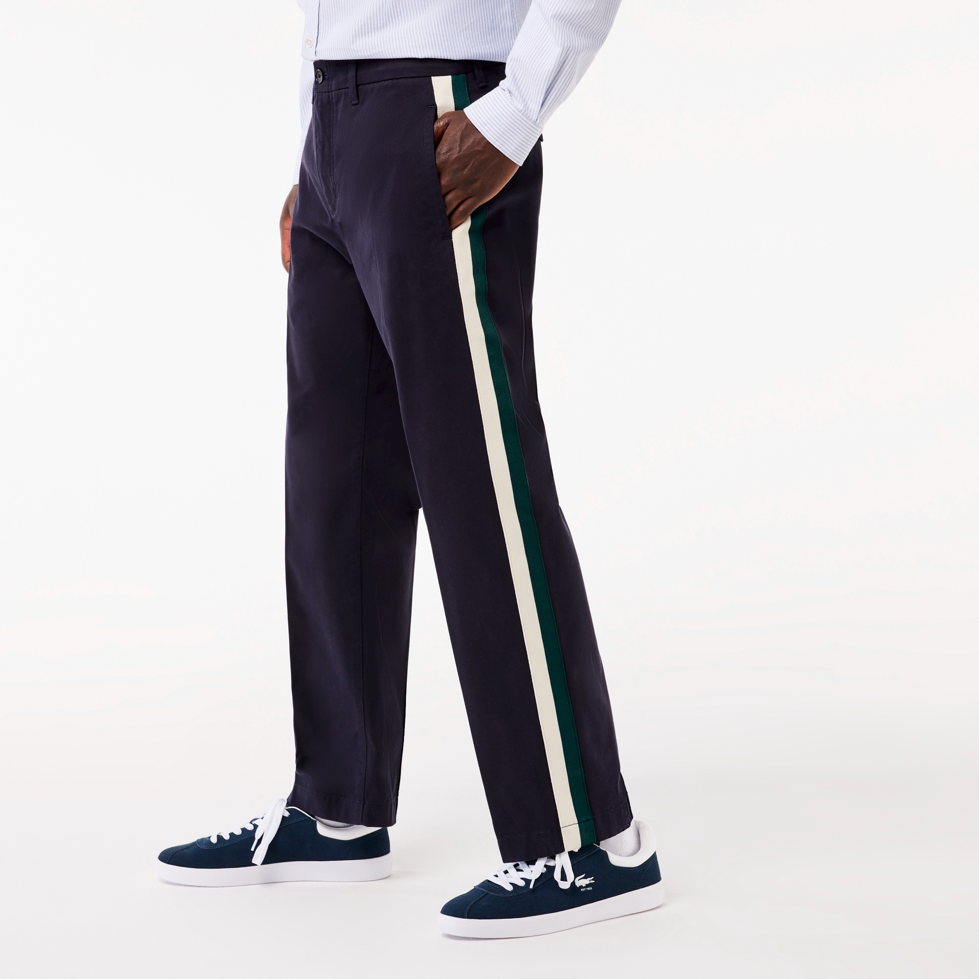 サイドテーピングストレッチチノパンツ
