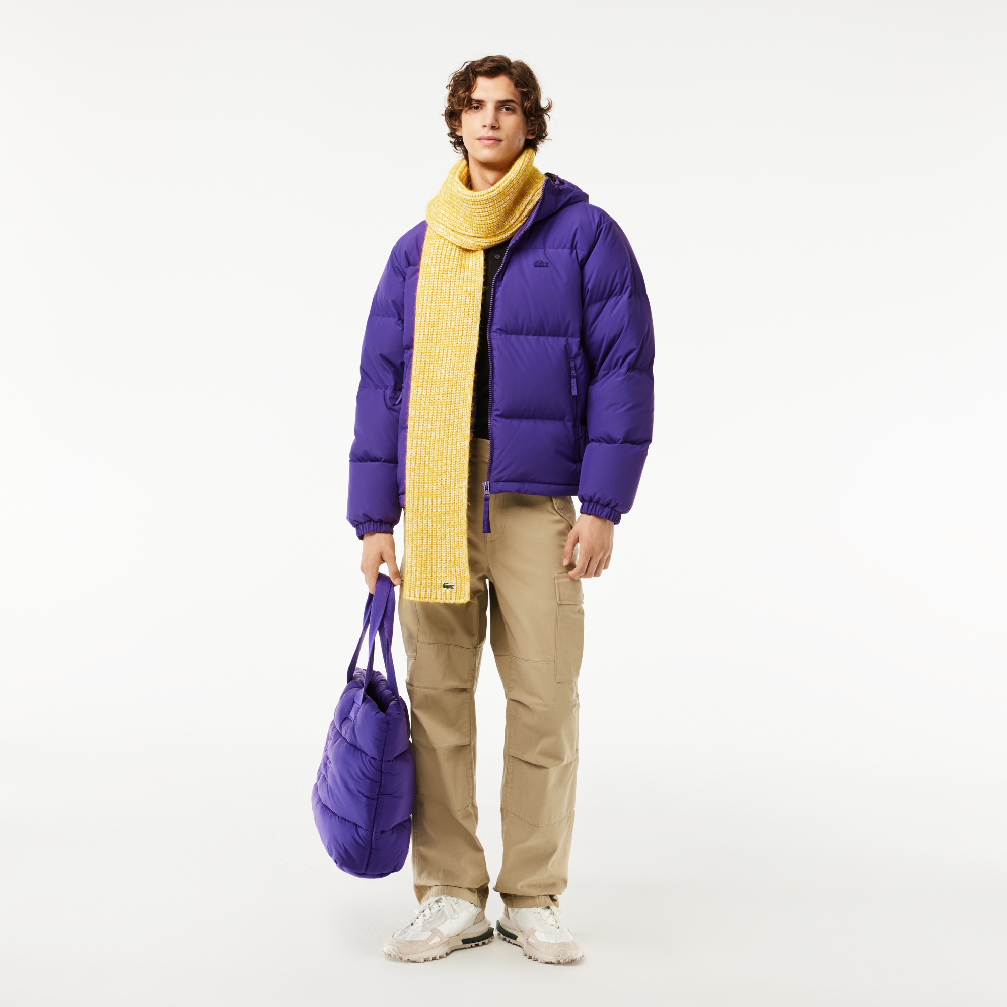 アルパカブレンドコットンニットマフラー