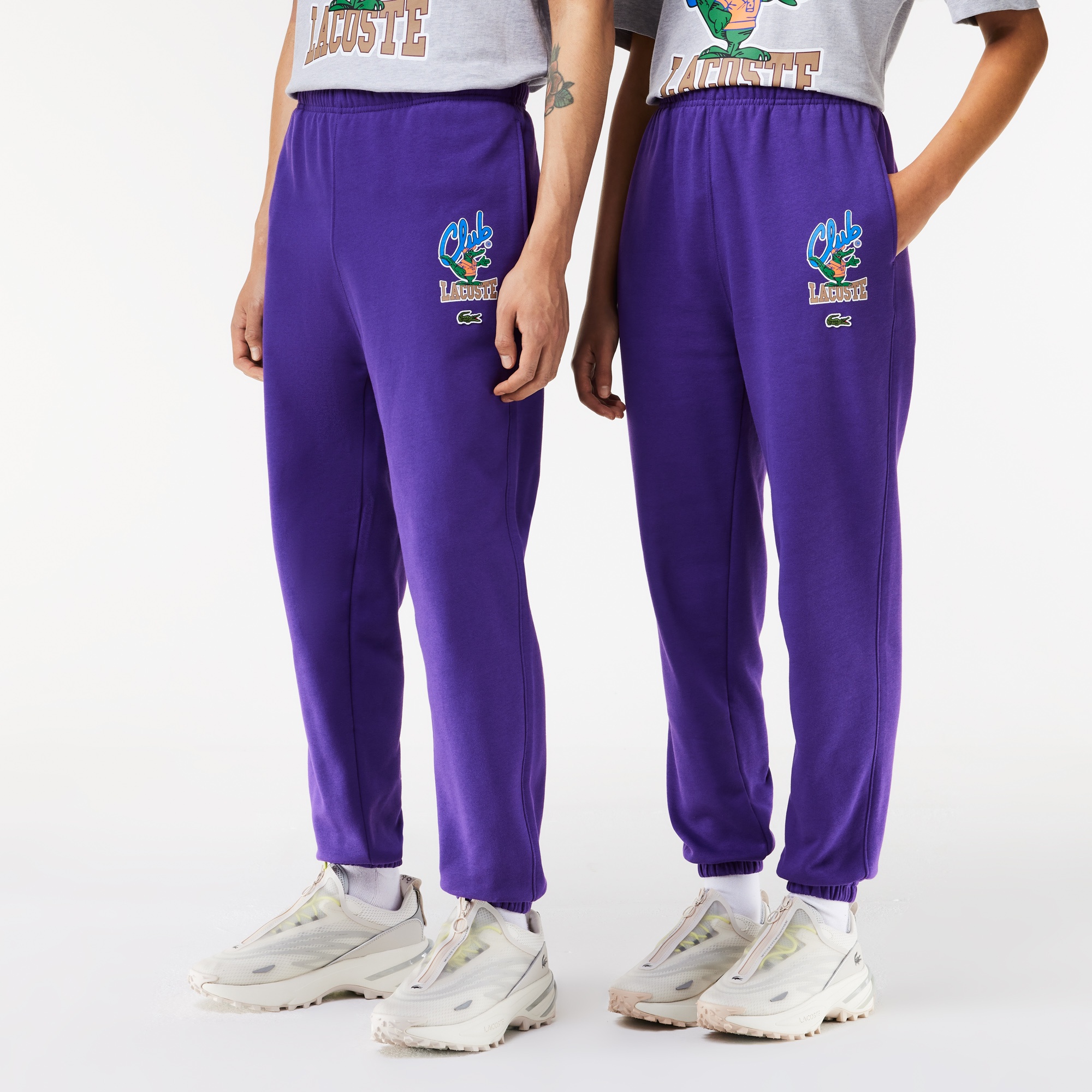 バーシティグラフィックプリントスウェットトラックパンツ