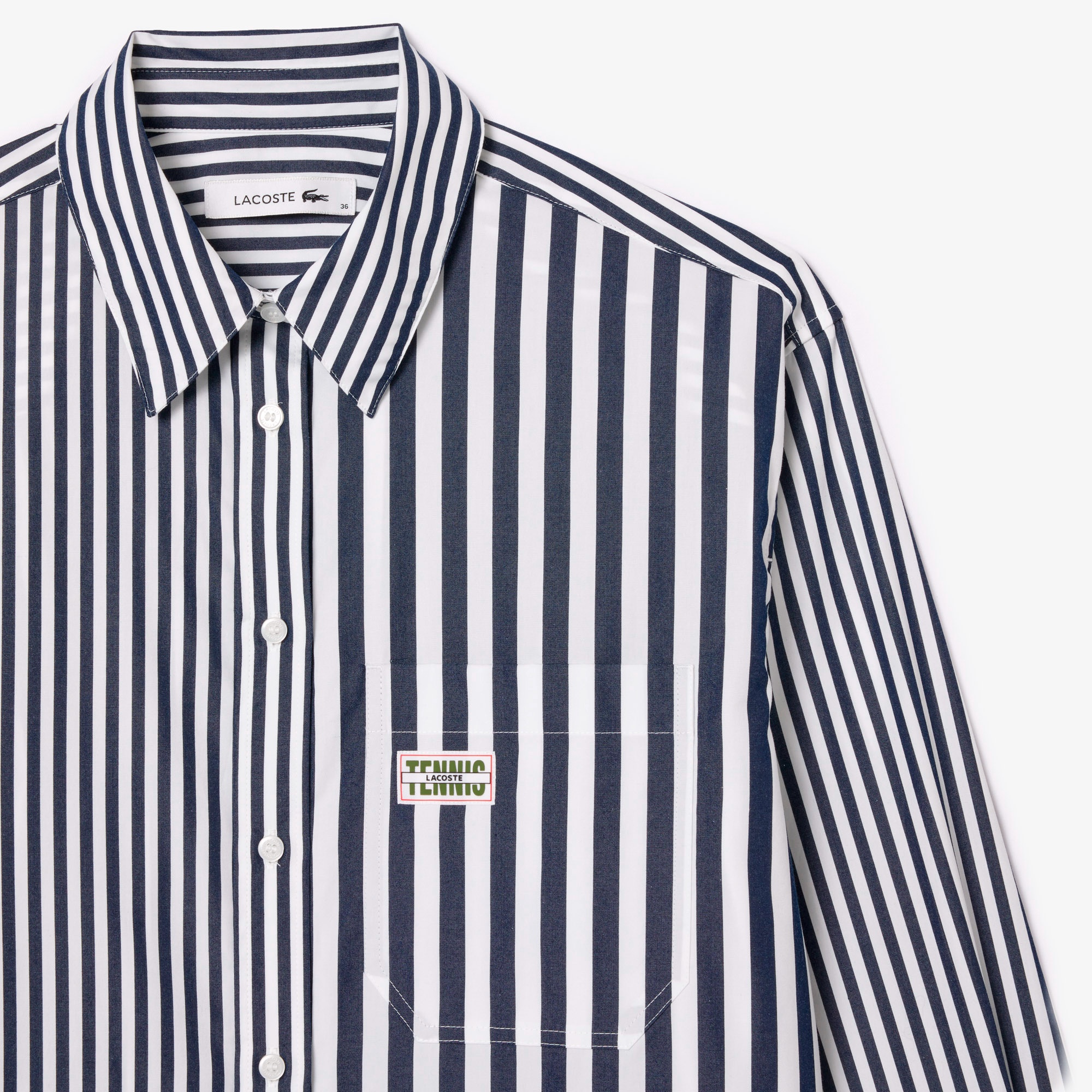 ラコステ×バンディエ 切り替えストライプシャツ