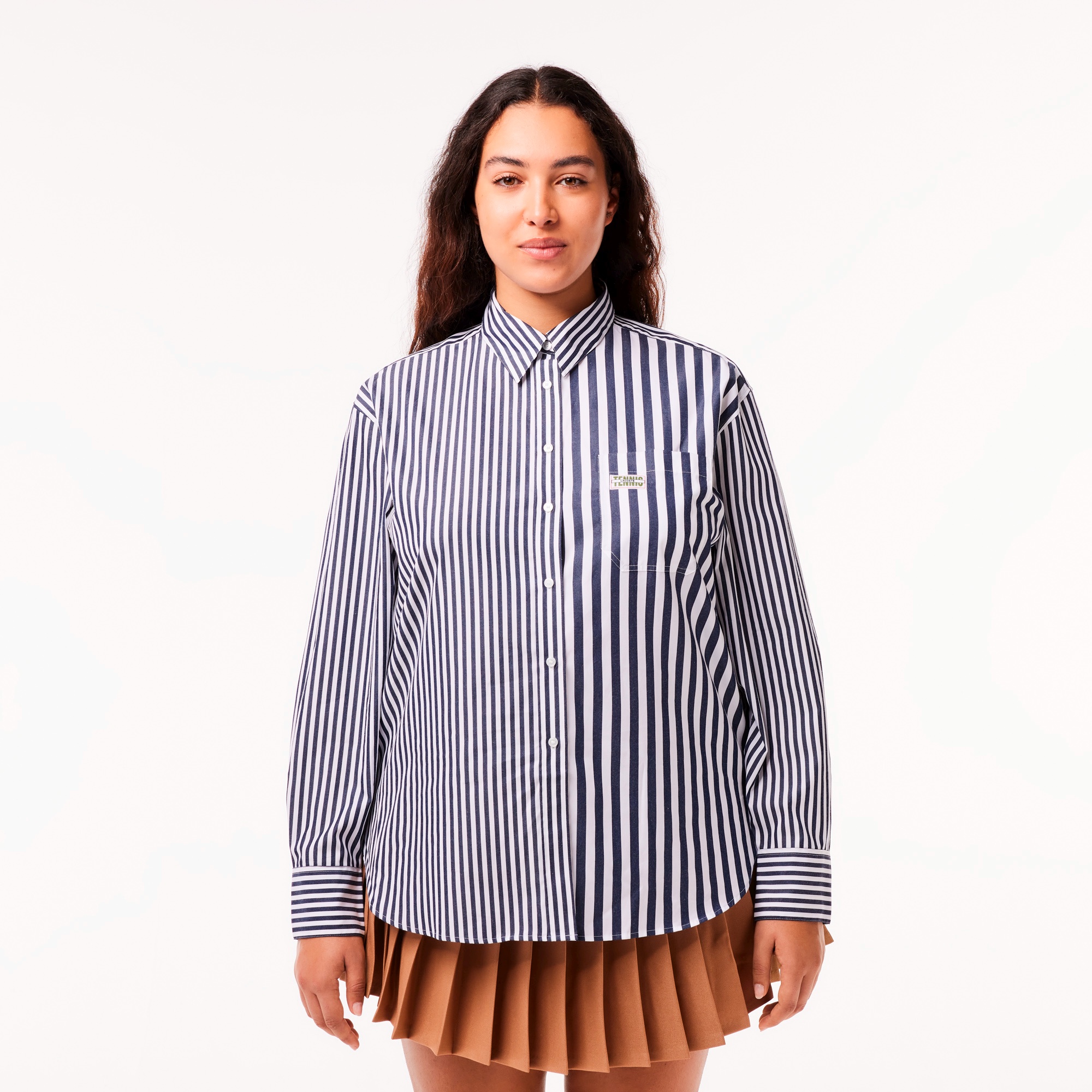 ラコステ×バンディエ 切り替えストライプシャツ