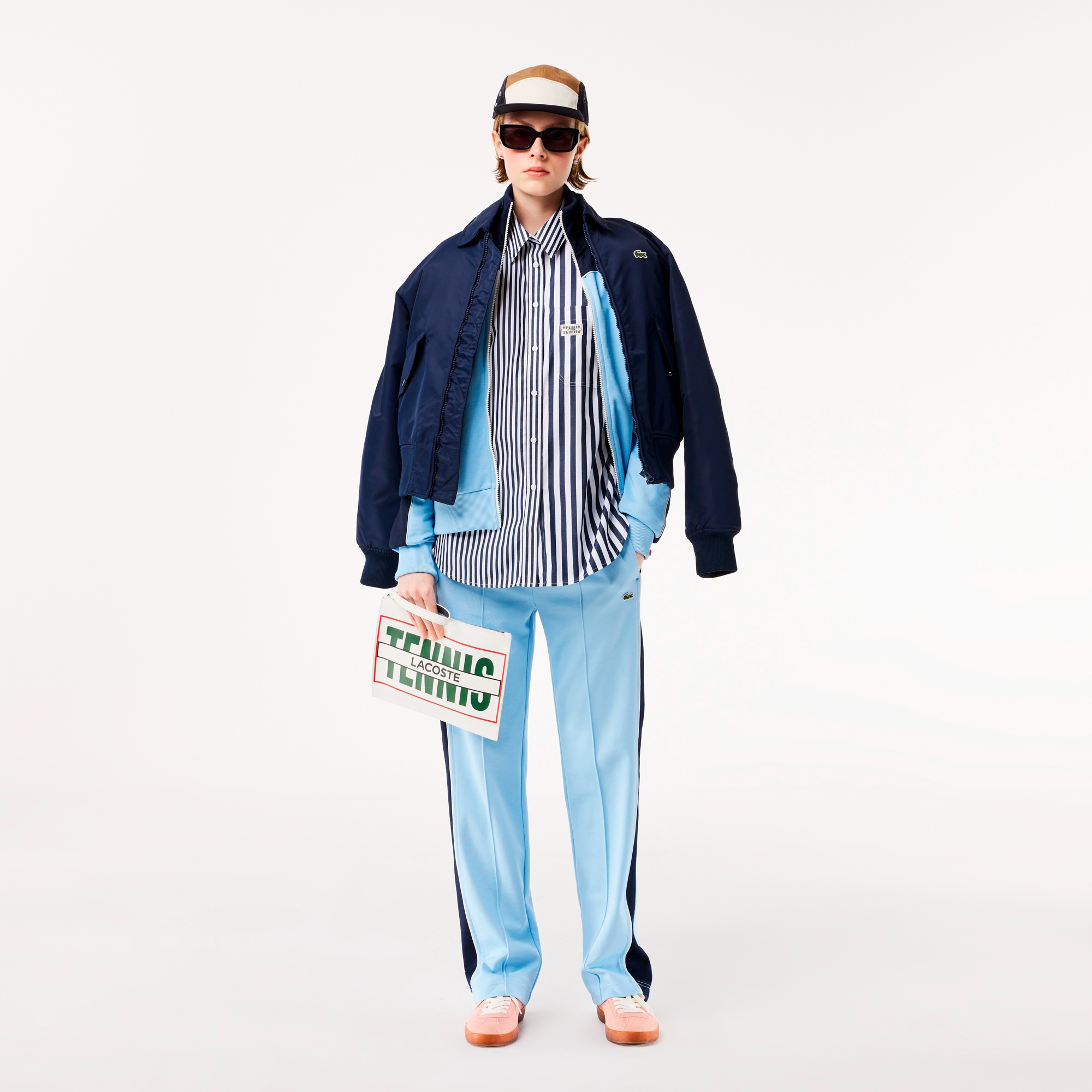 ラコステ×バンディエ 切り替えストライプシャツ