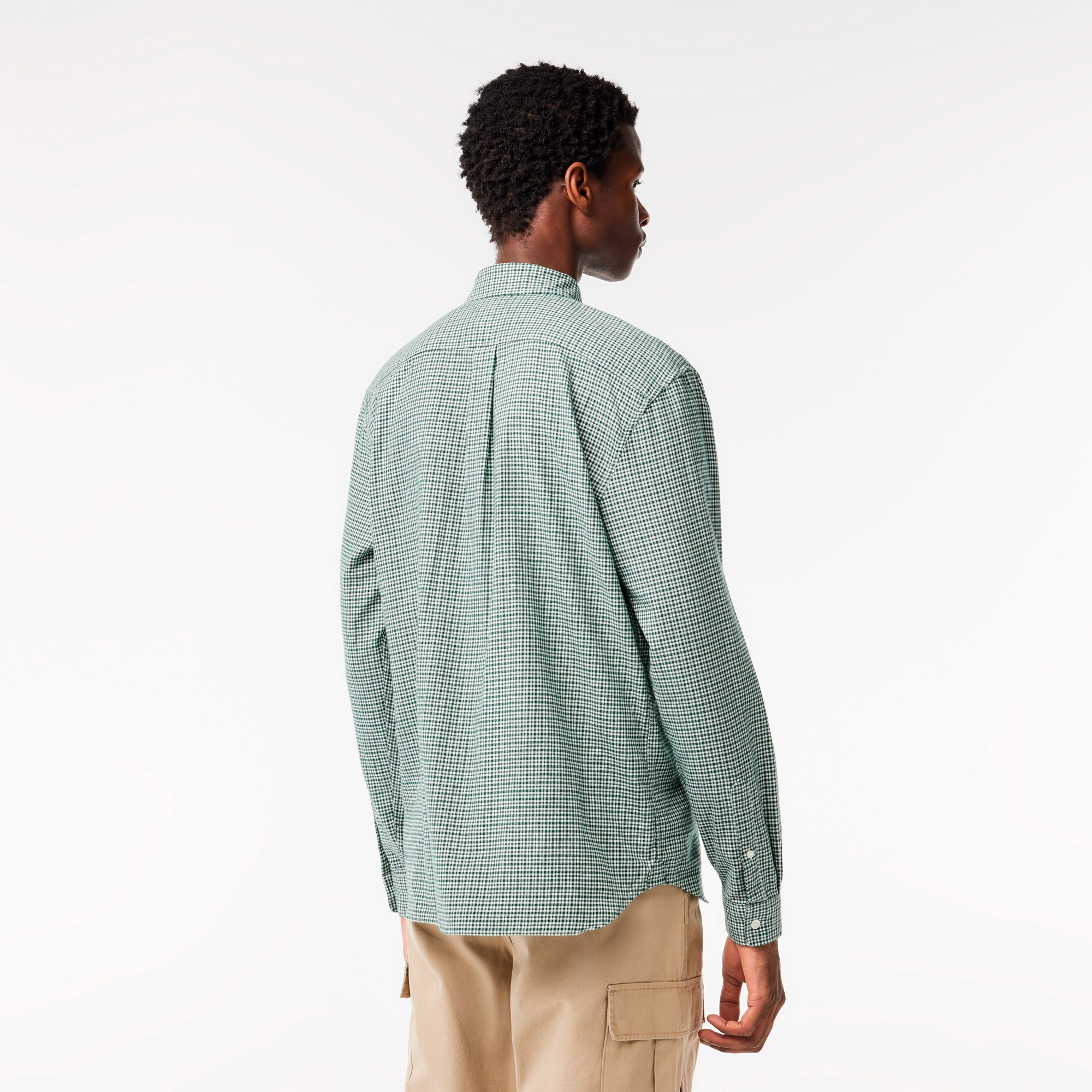 ギンガムチェックフランネルシャツ