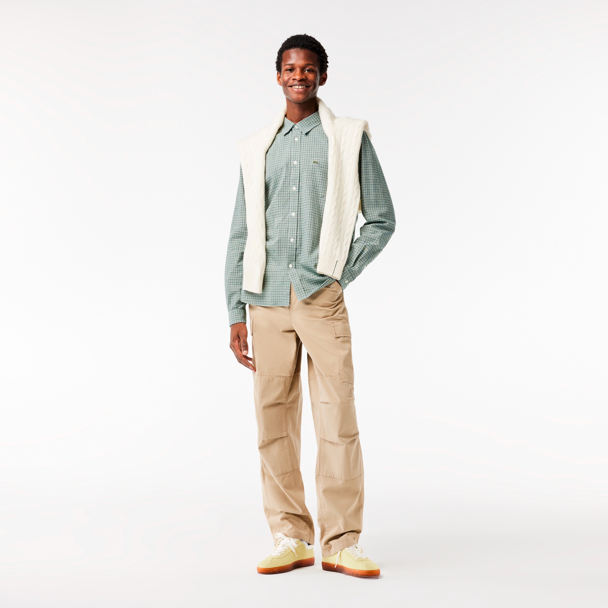 ギンガムチェックフランネルシャツ