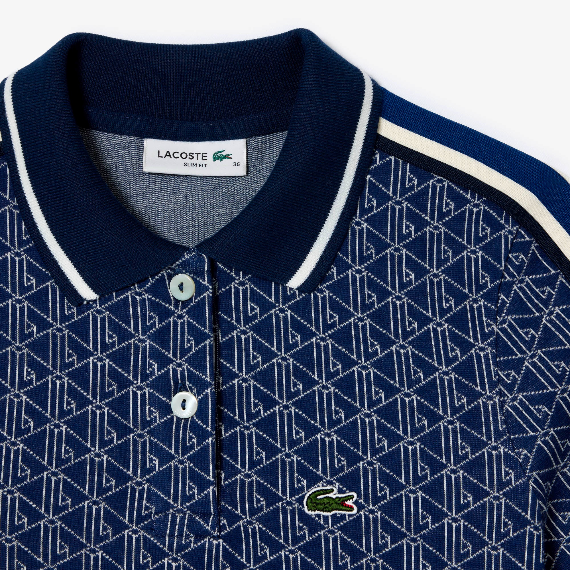 モノグラムジャカードコットンニットポロシャツ