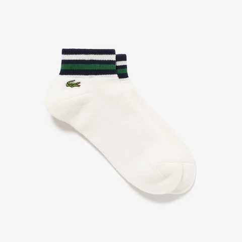 ボーダーリブパイル地アンクルソックス