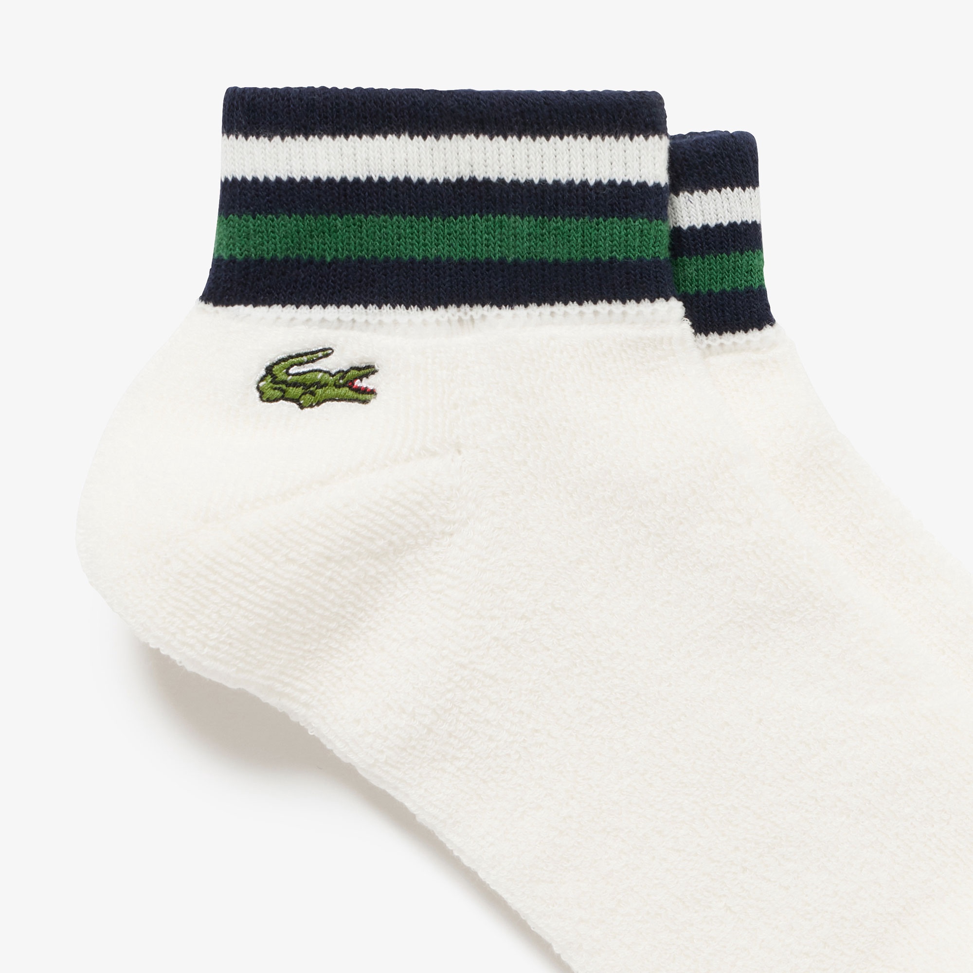 ボーダーリブパイル地アンクルソックス