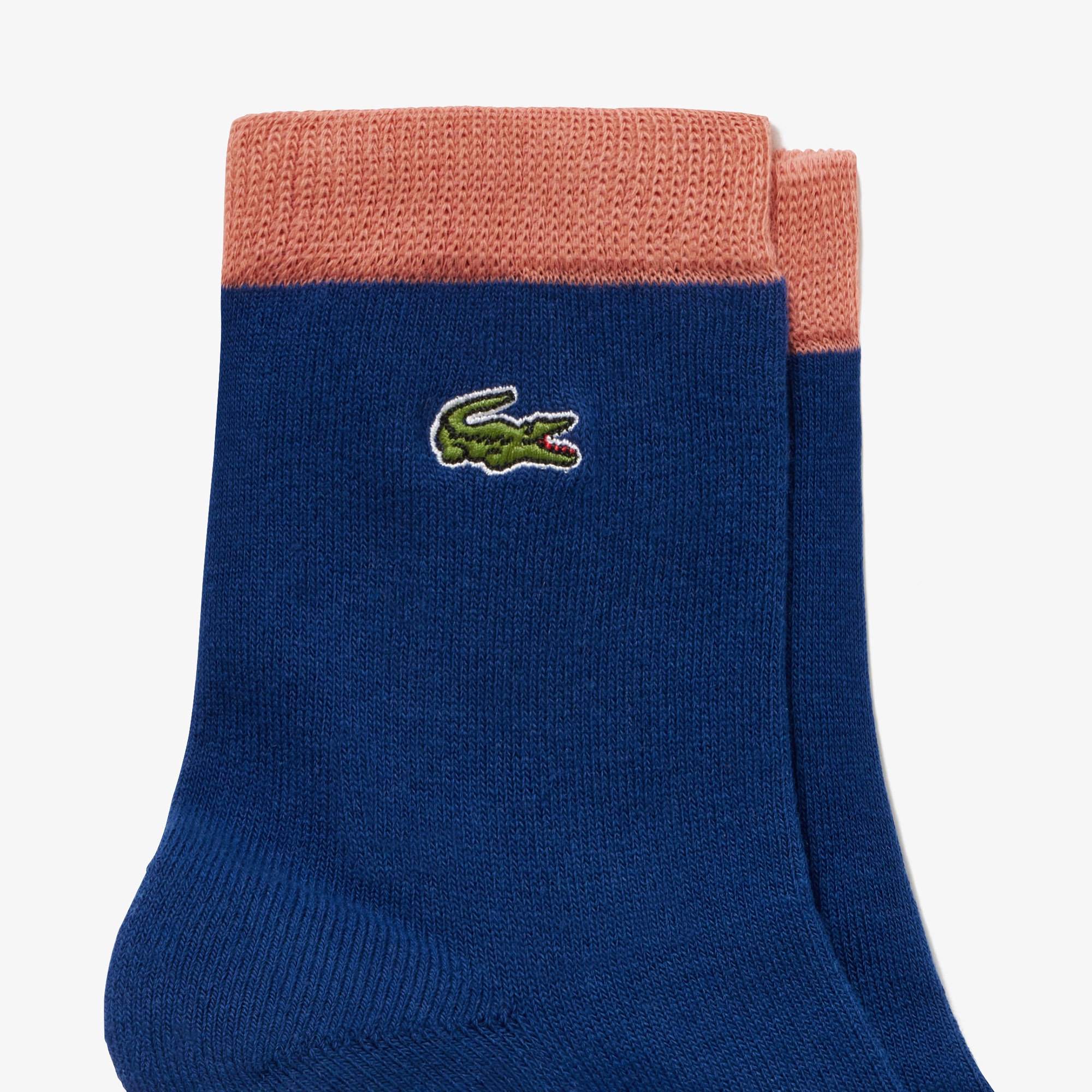 配色リブニット足底パイルショートソックス