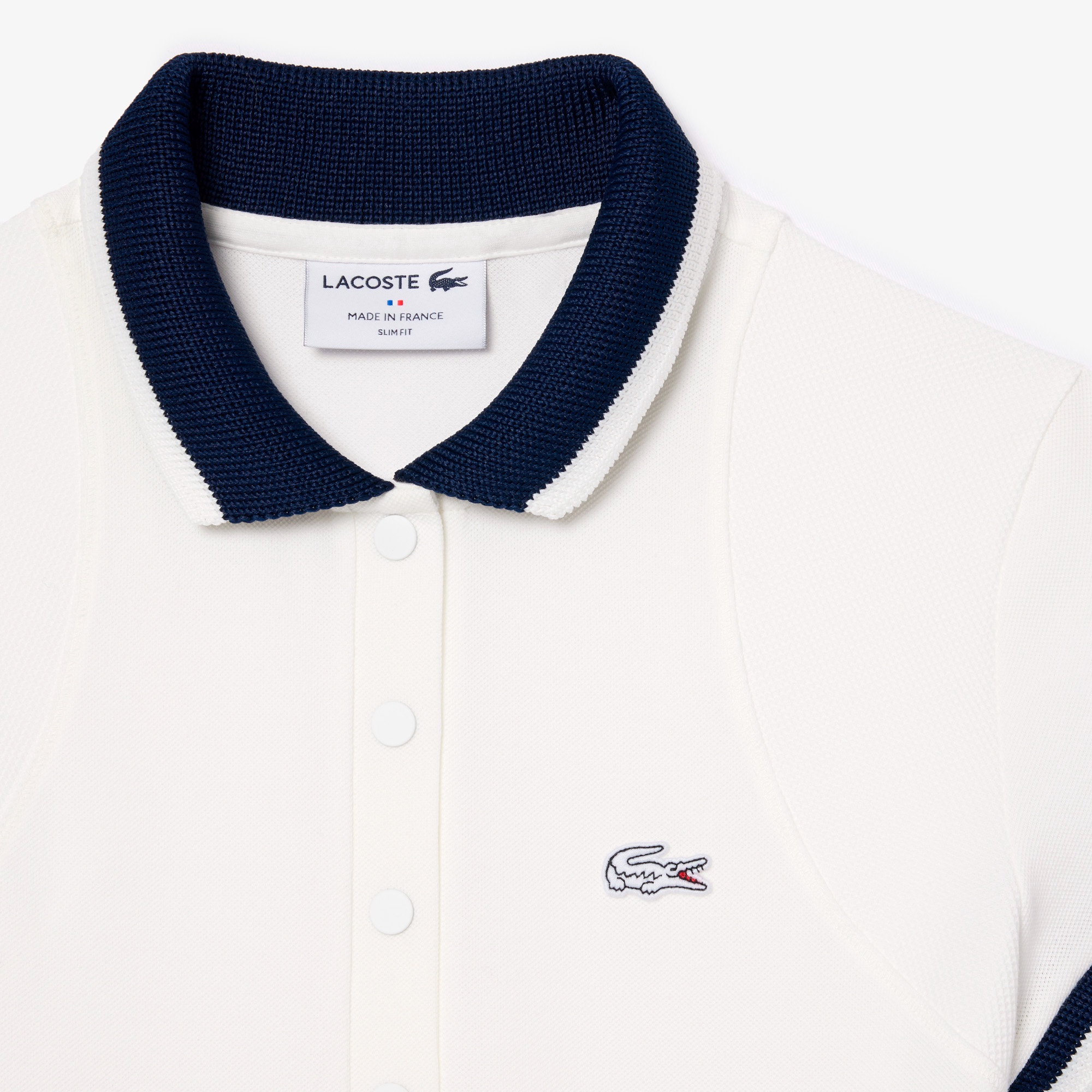 ワイドリブニットカラーポロドレス