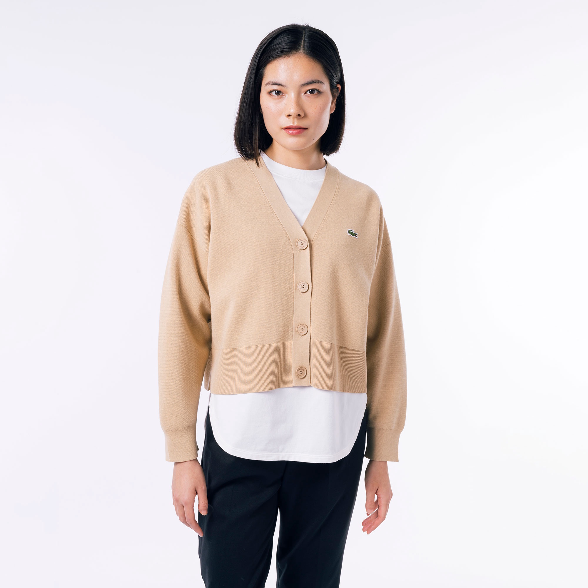 ミラノリブニットVネックカーディガン