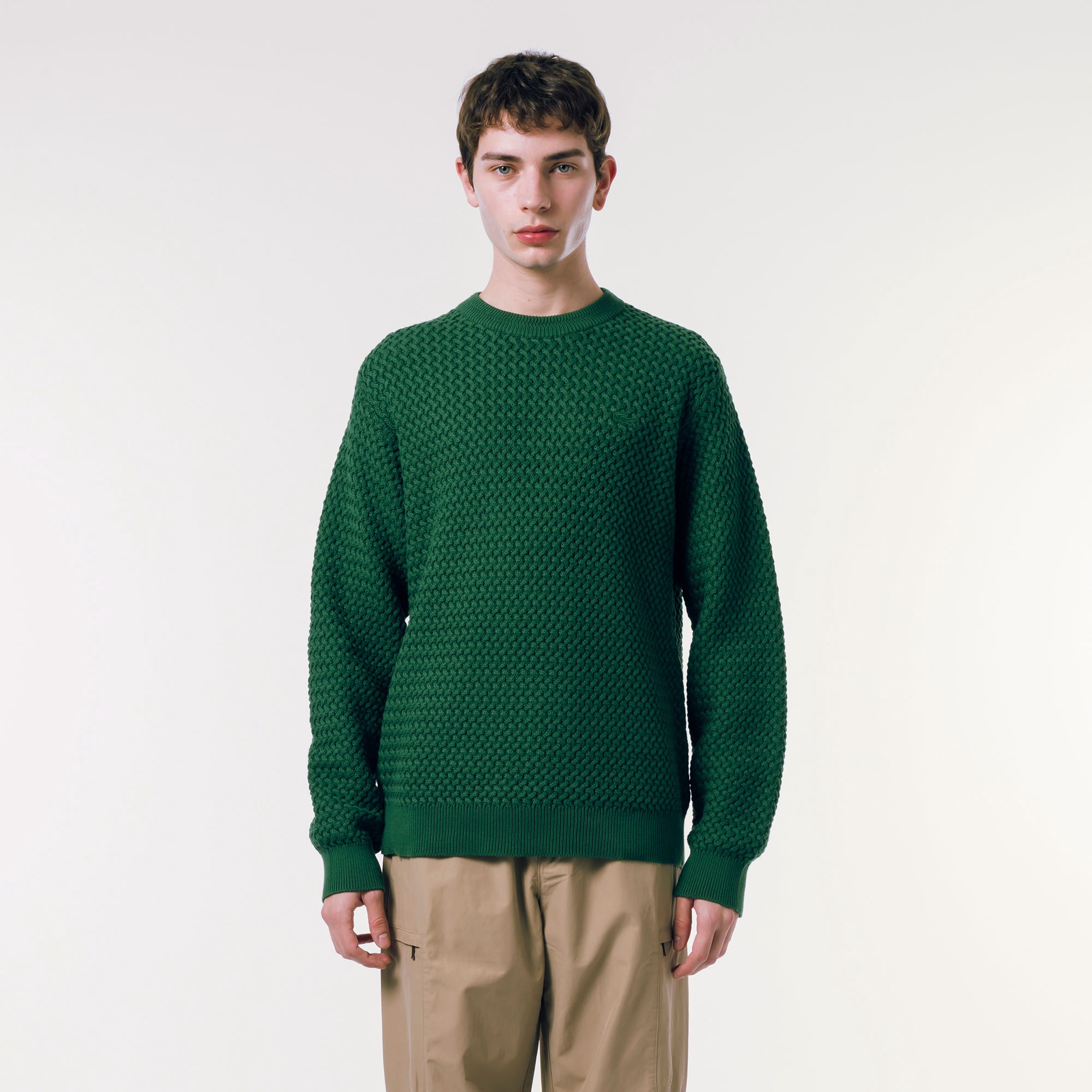 バスケットニットクルーネックセーター