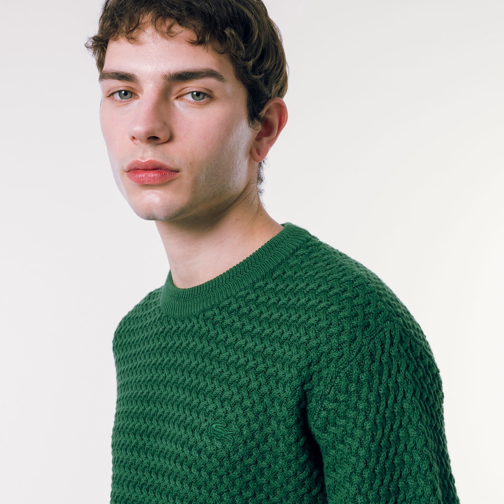 バスケットニットクルーネックセーター