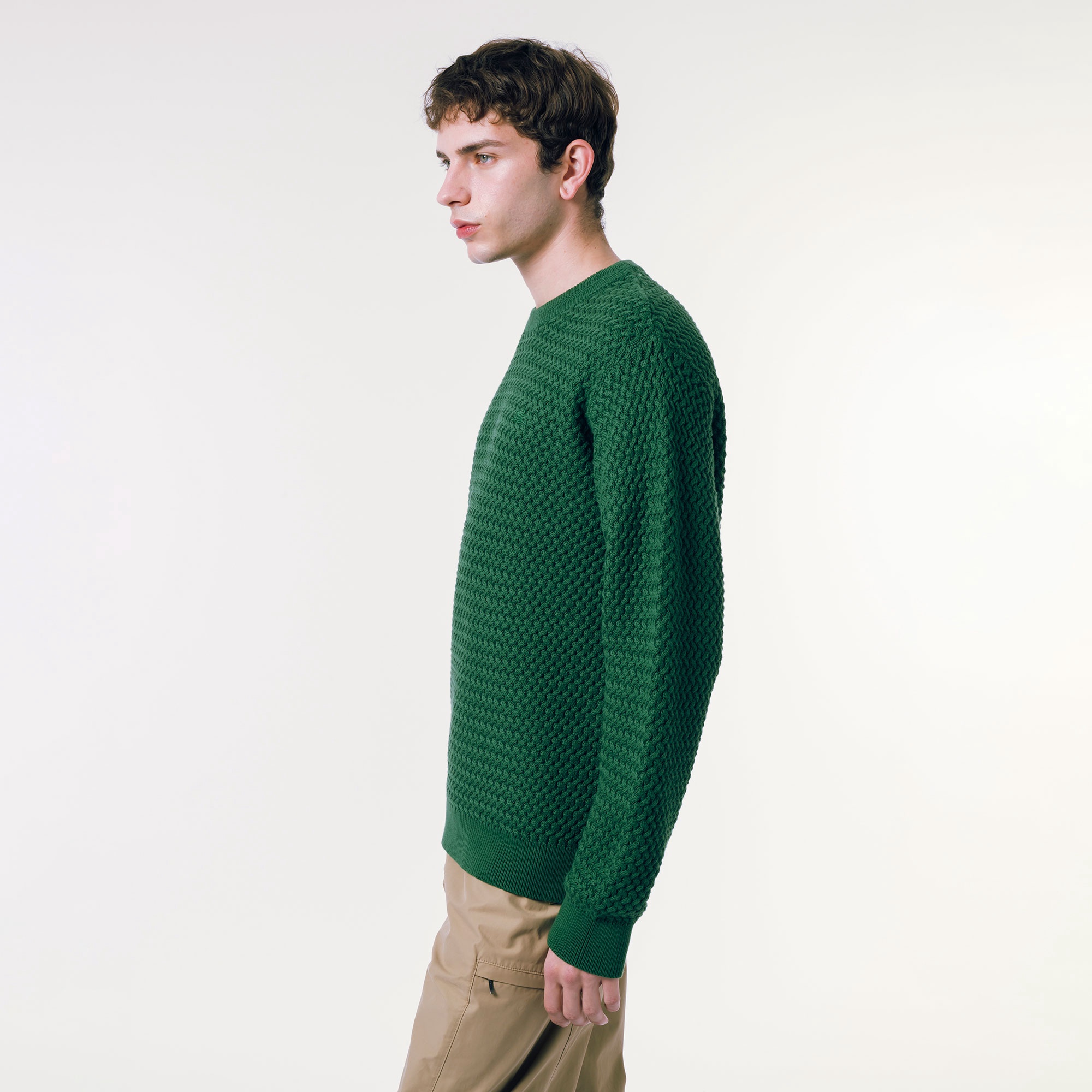 バスケットニットクルーネックセーター