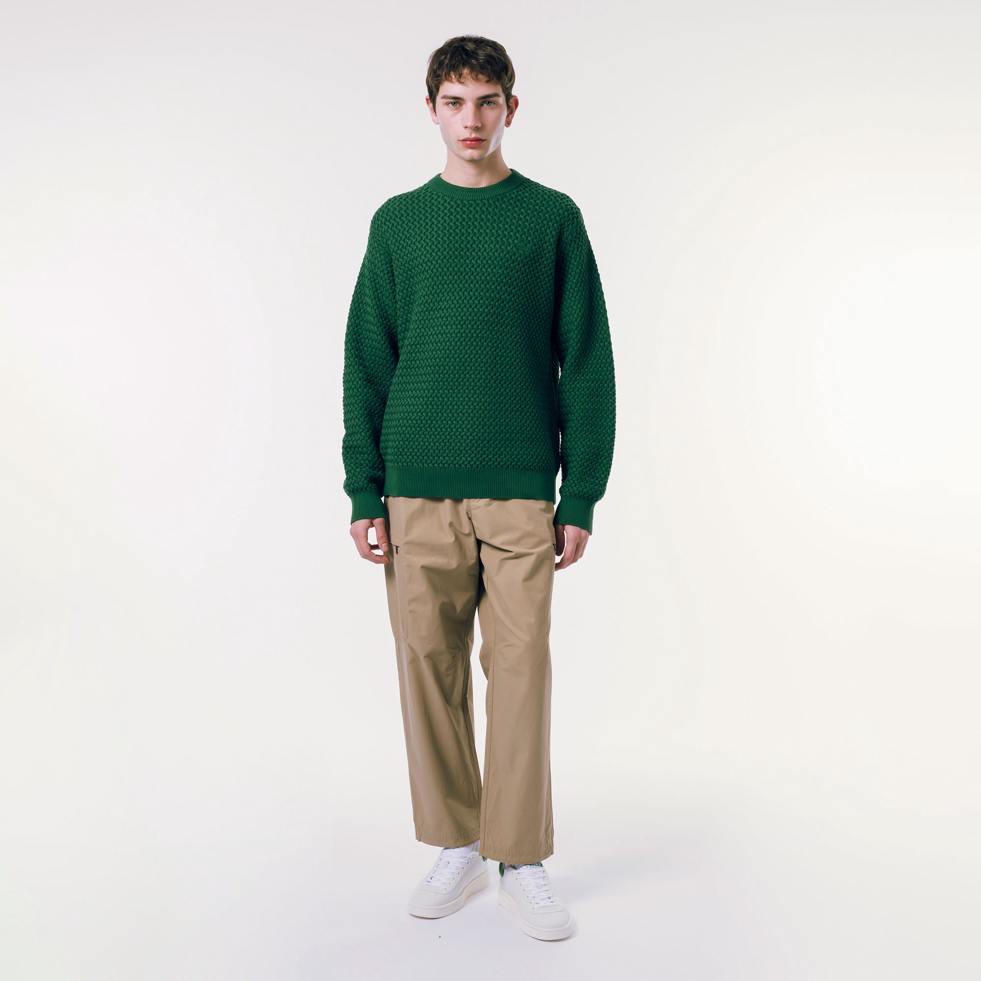 バスケットニットクルーネックセーター