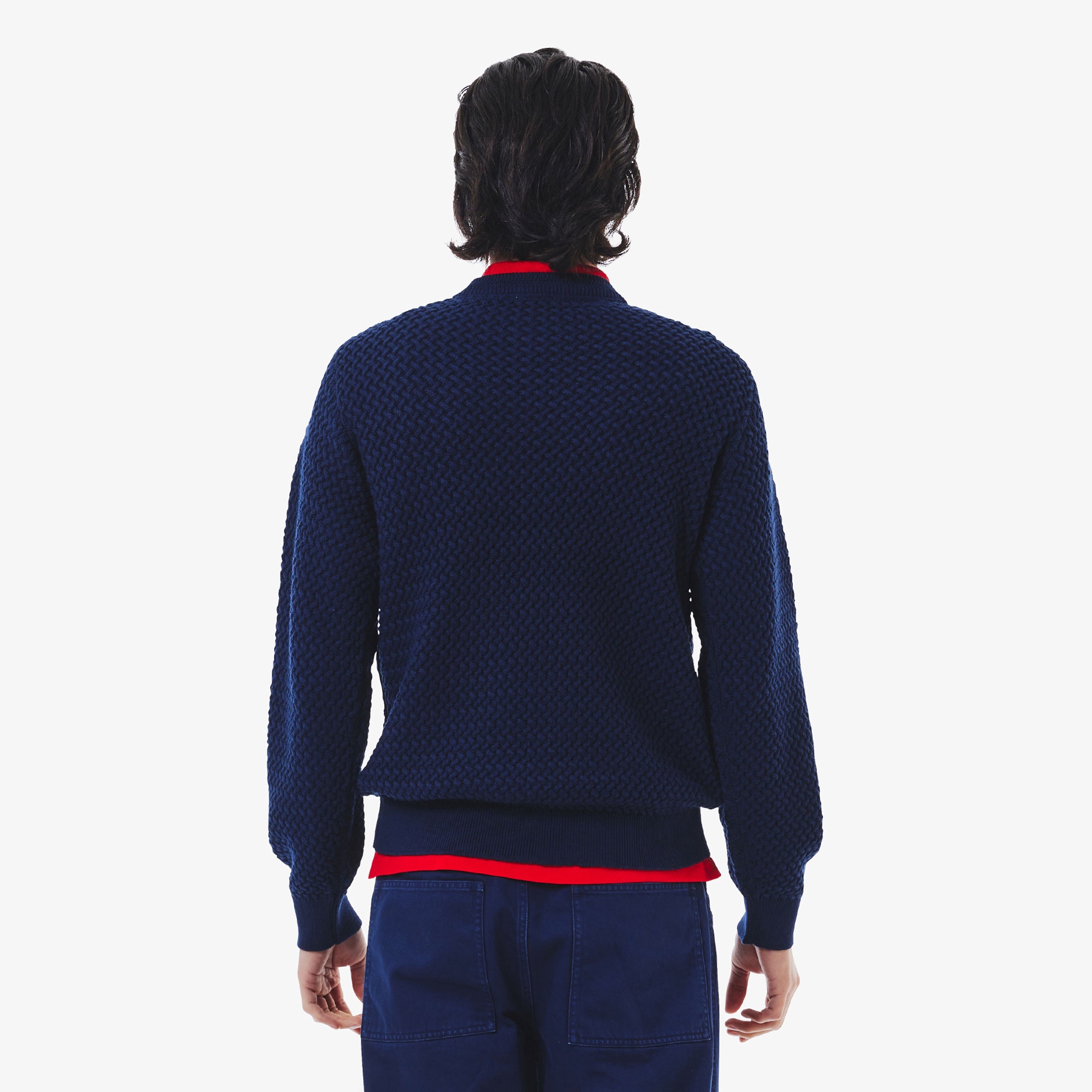 バスケットニットクルーネックセーター