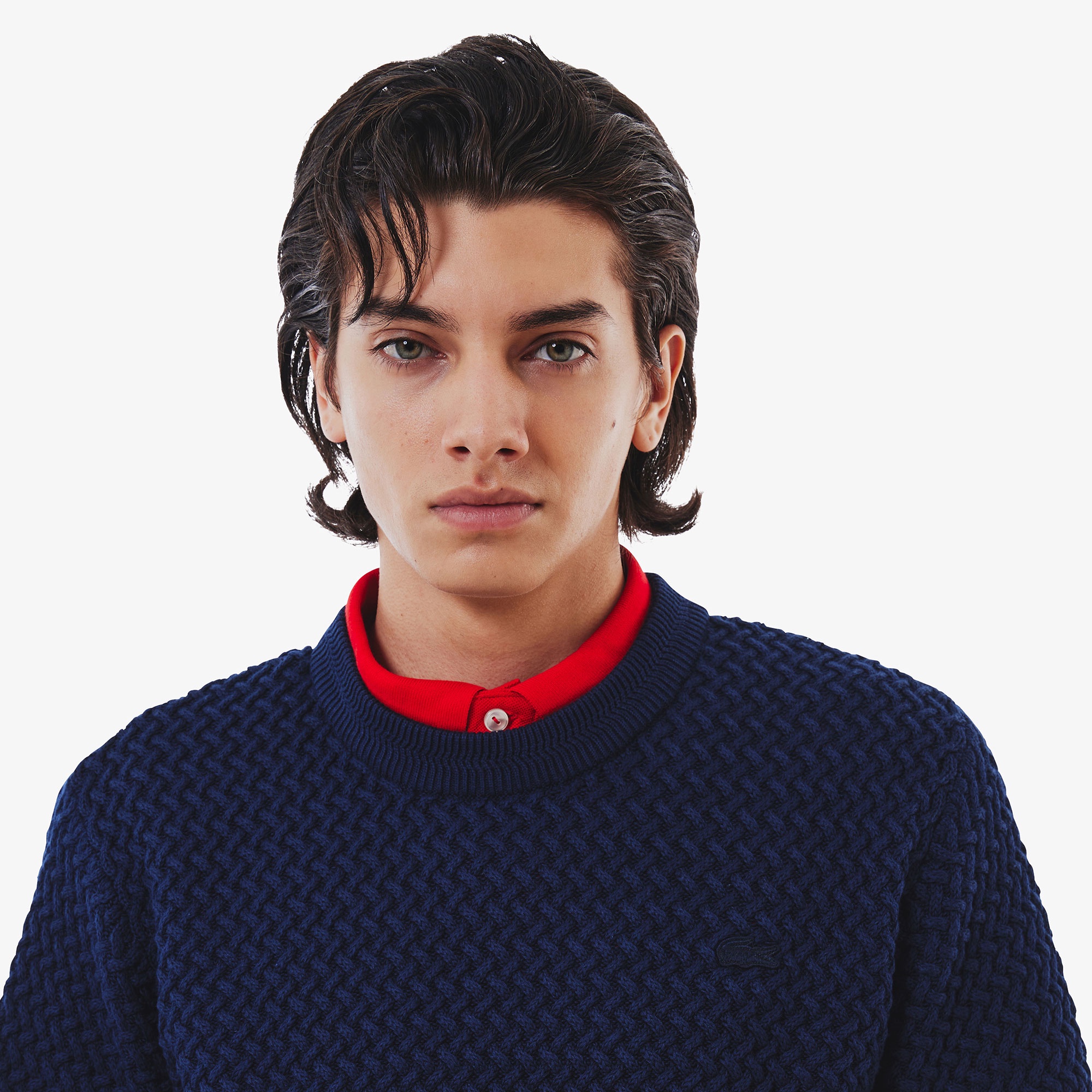 バスケットニットクルーネックセーター