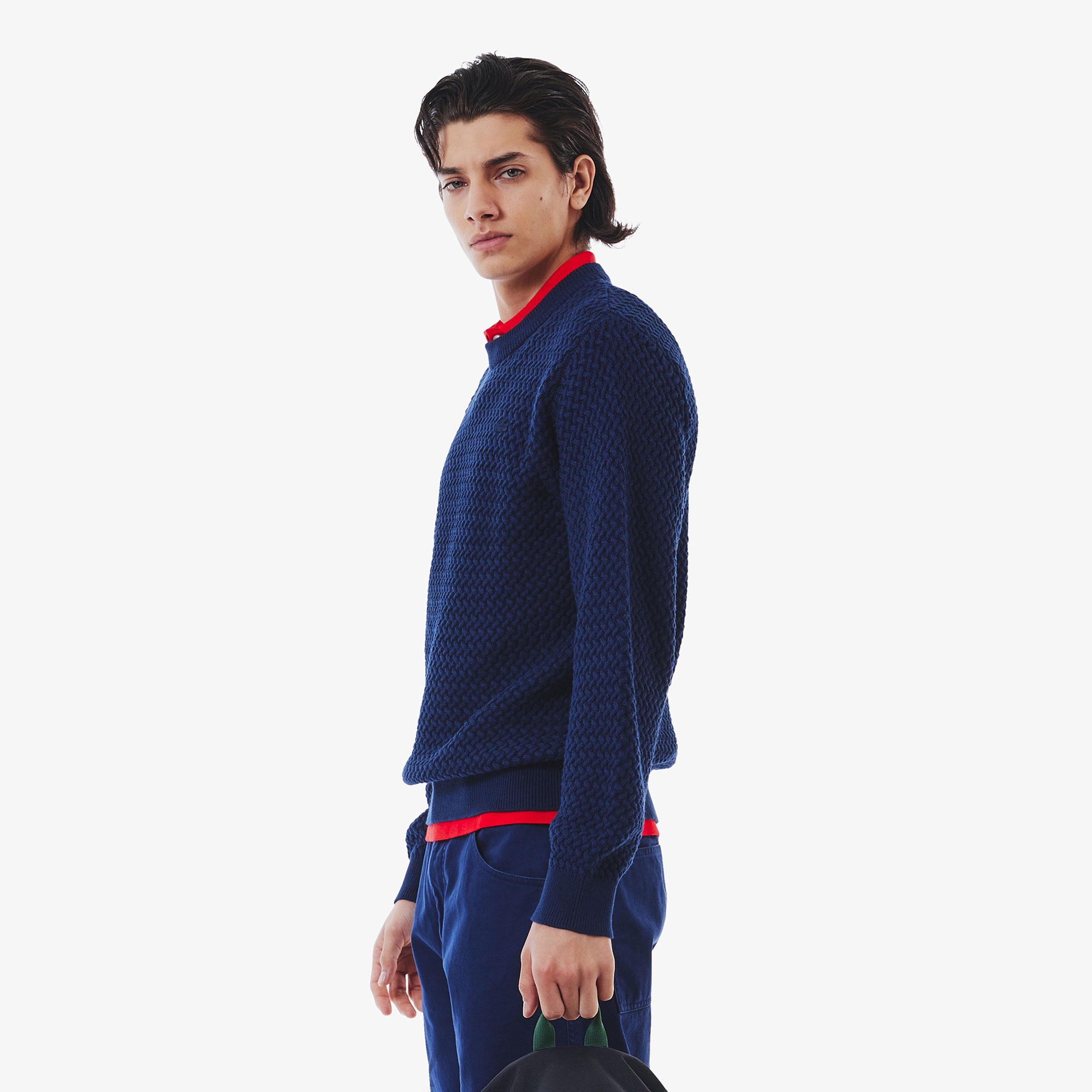 バスケットニットクルーネックセーター