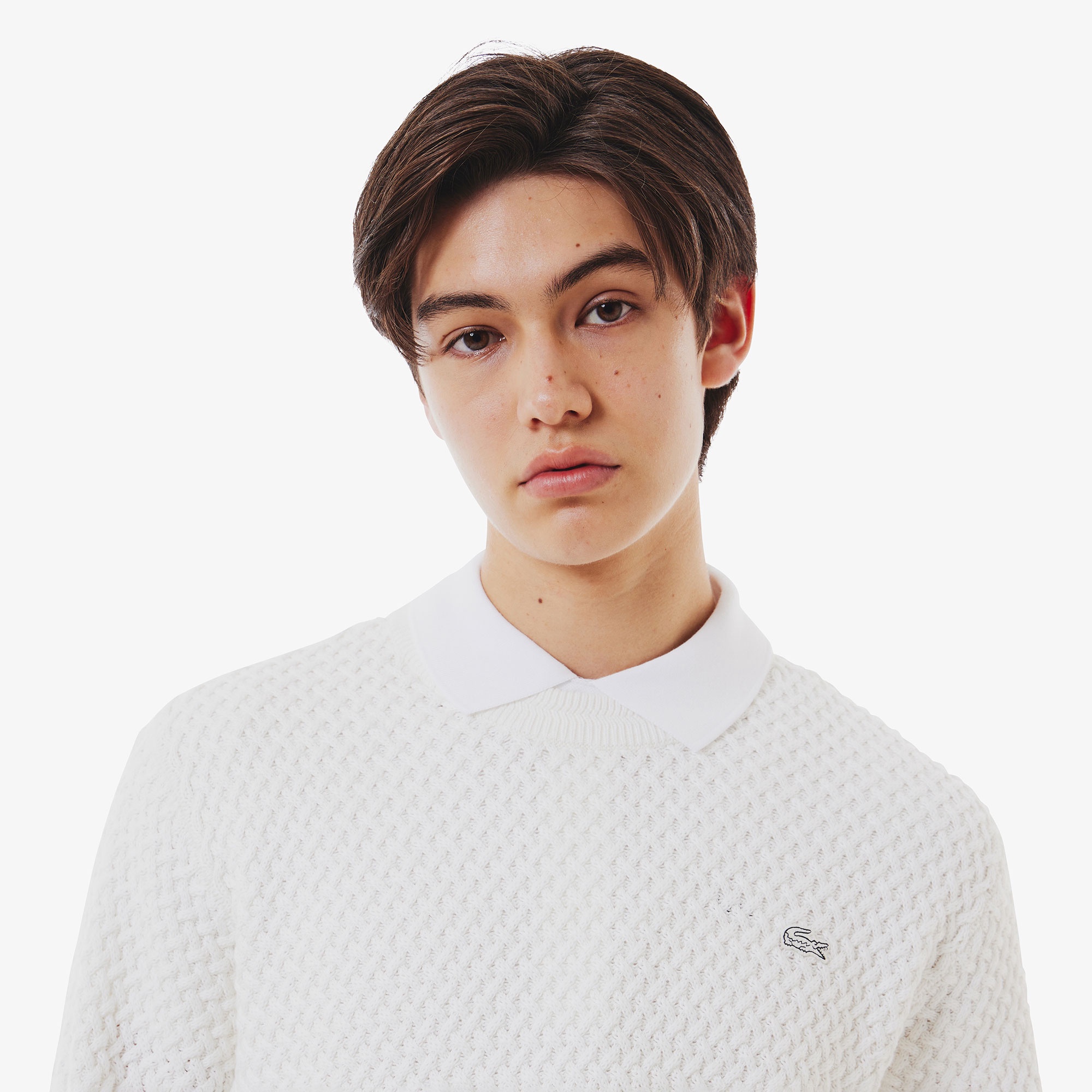 バスケットニットクルーネックセーター