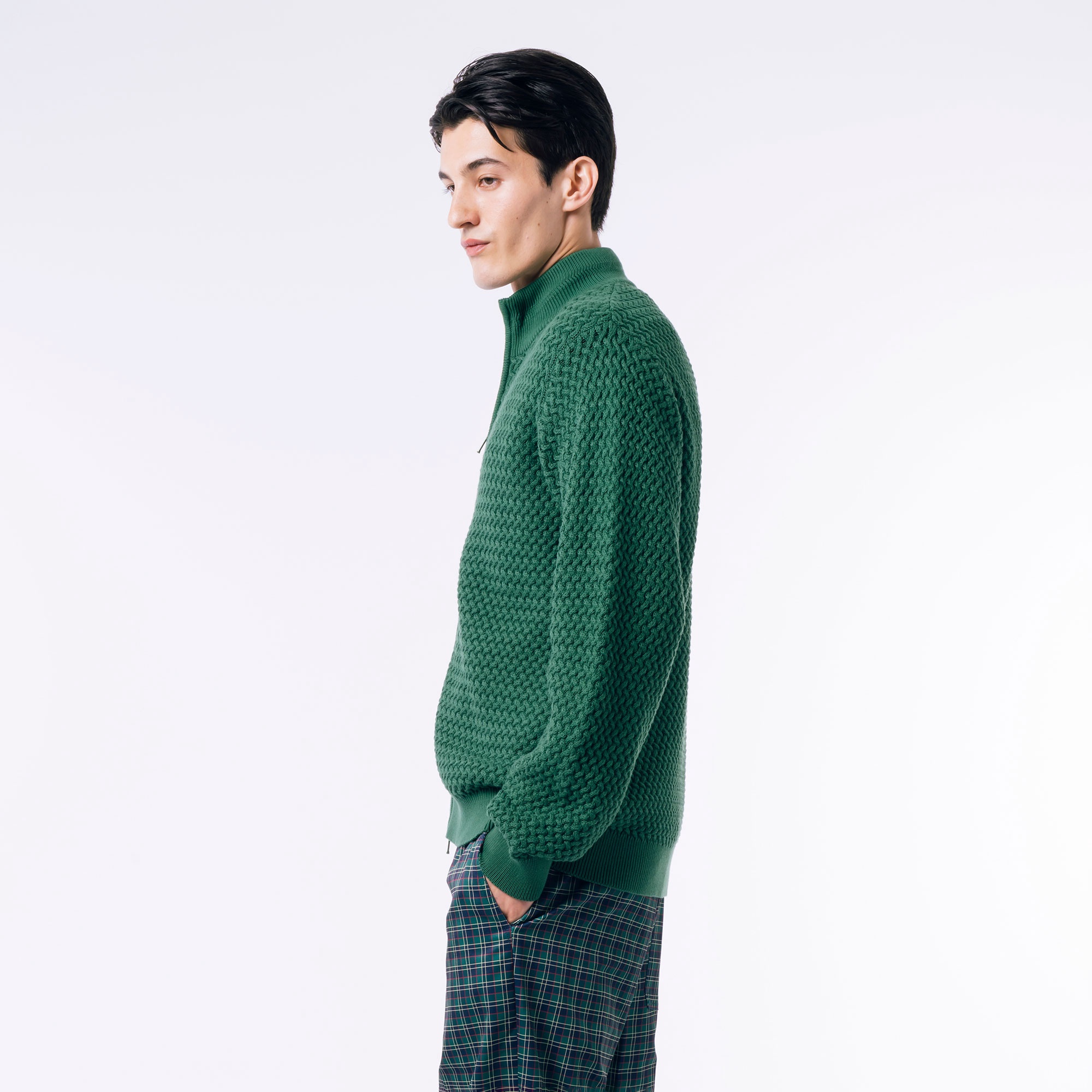 バスケットニットジップアップ