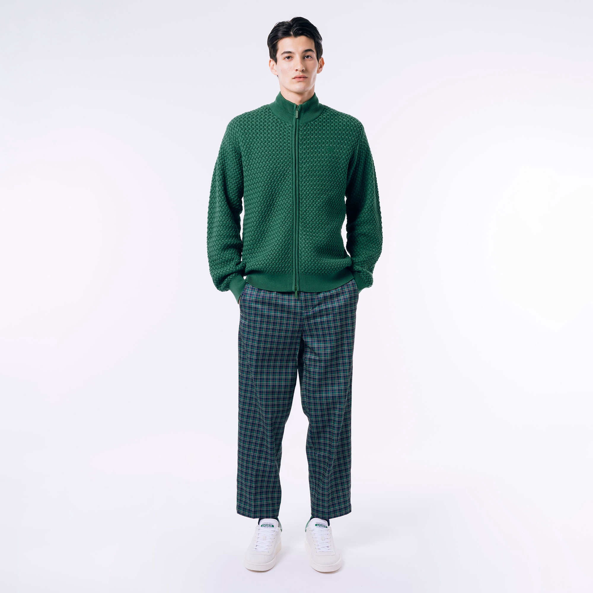 バスケットニットジップアップ