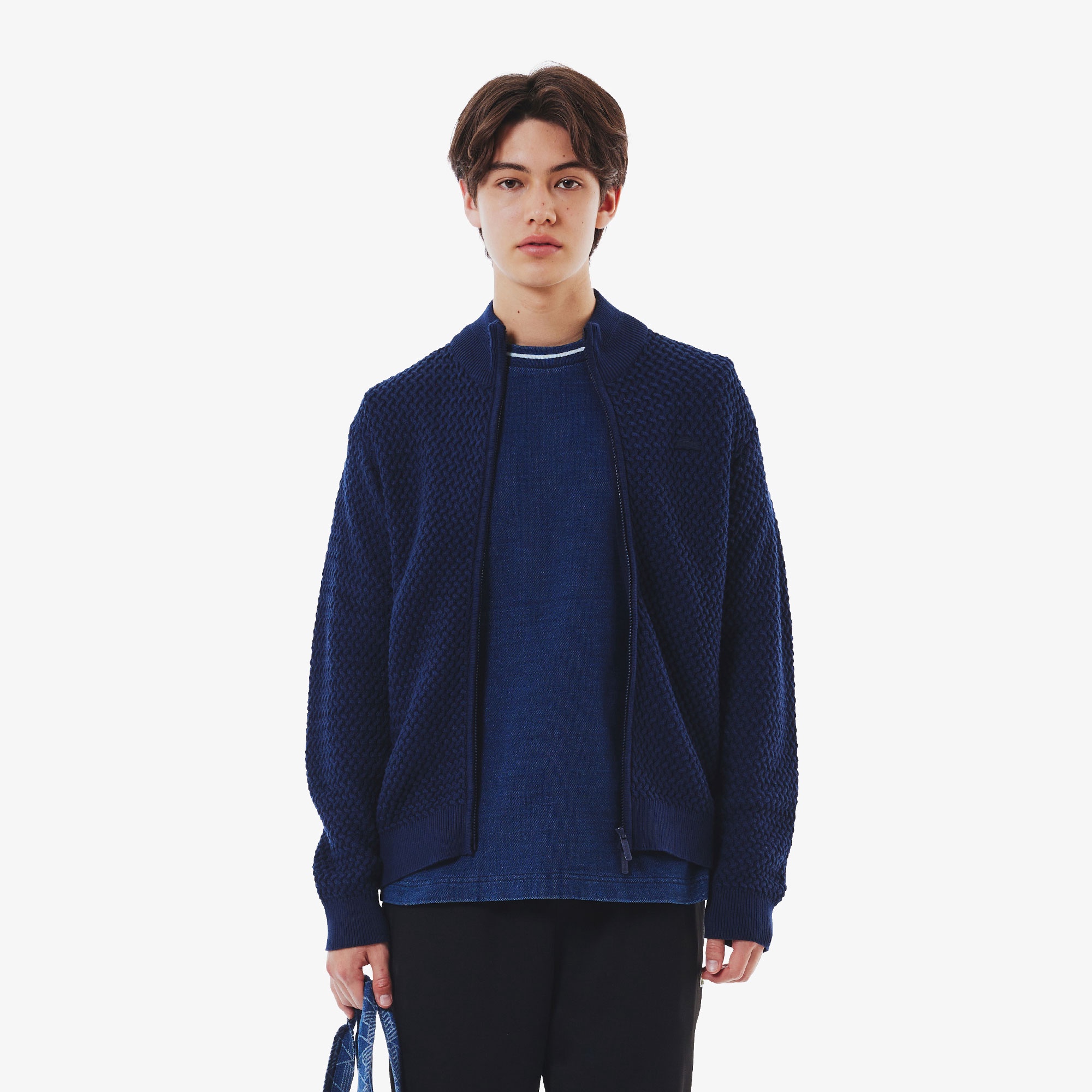 バスケットニットジップアップ