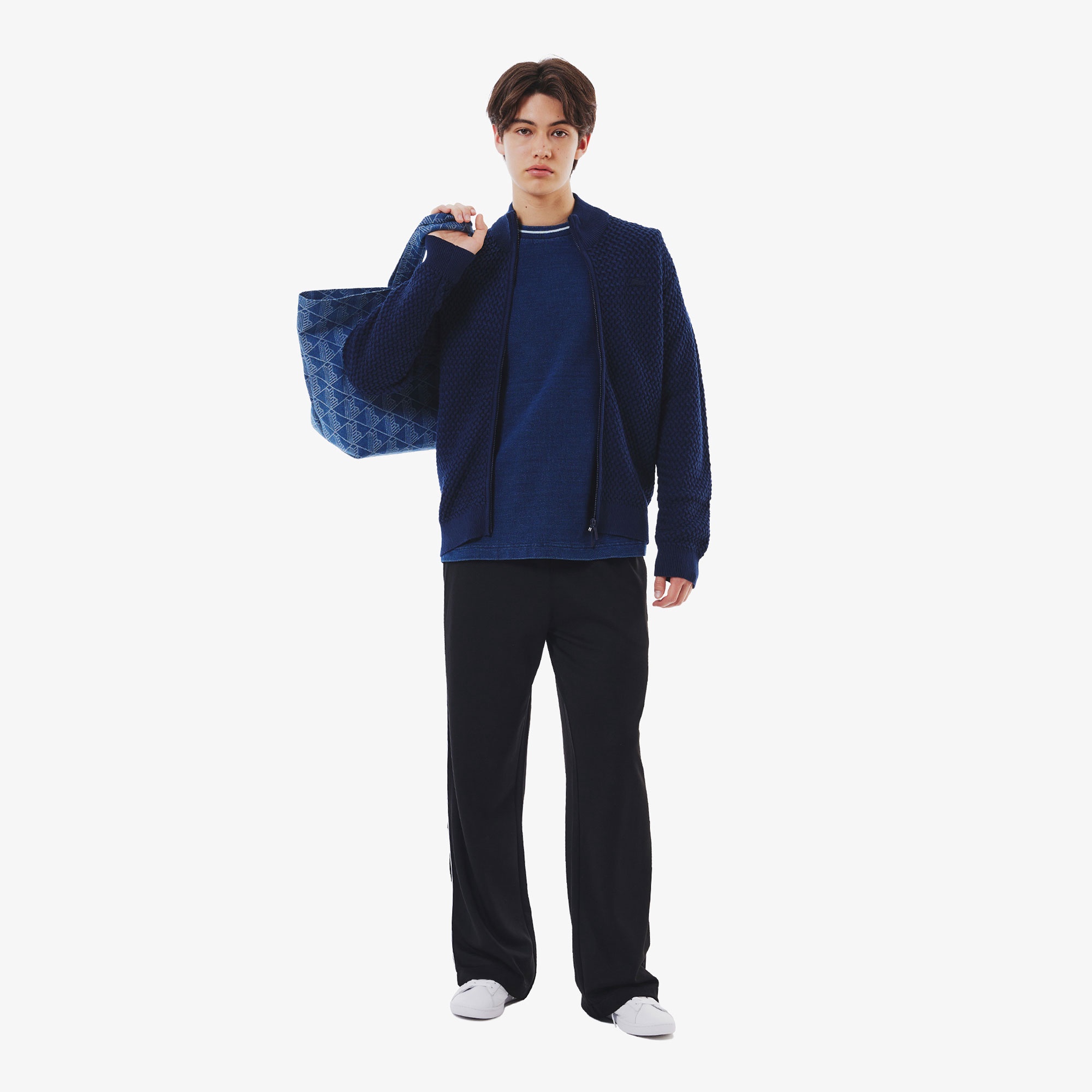 バスケットニットジップアップ