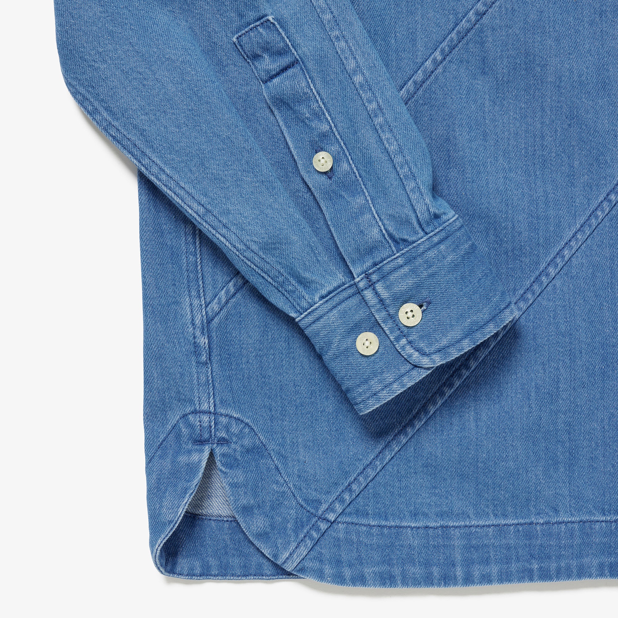 バイアスカットデニムシャツ