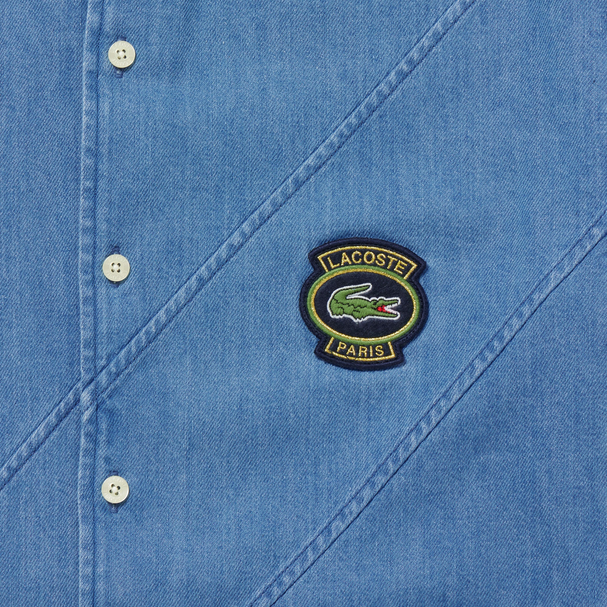 バイアスカットデニムシャツ