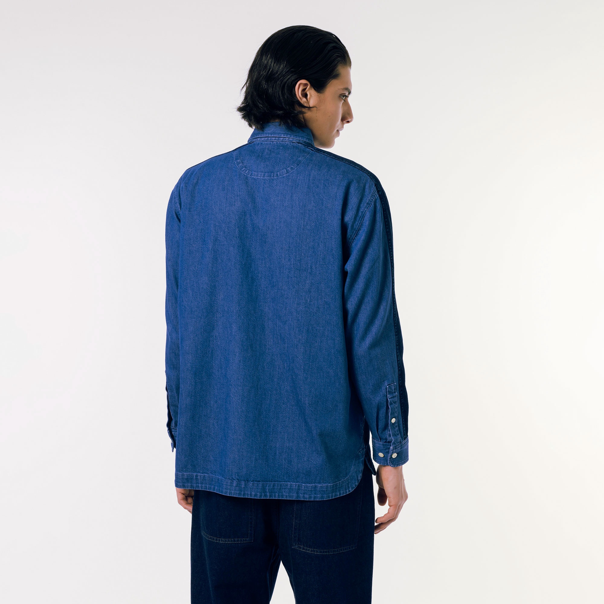 バイアスカットデニムシャツ
