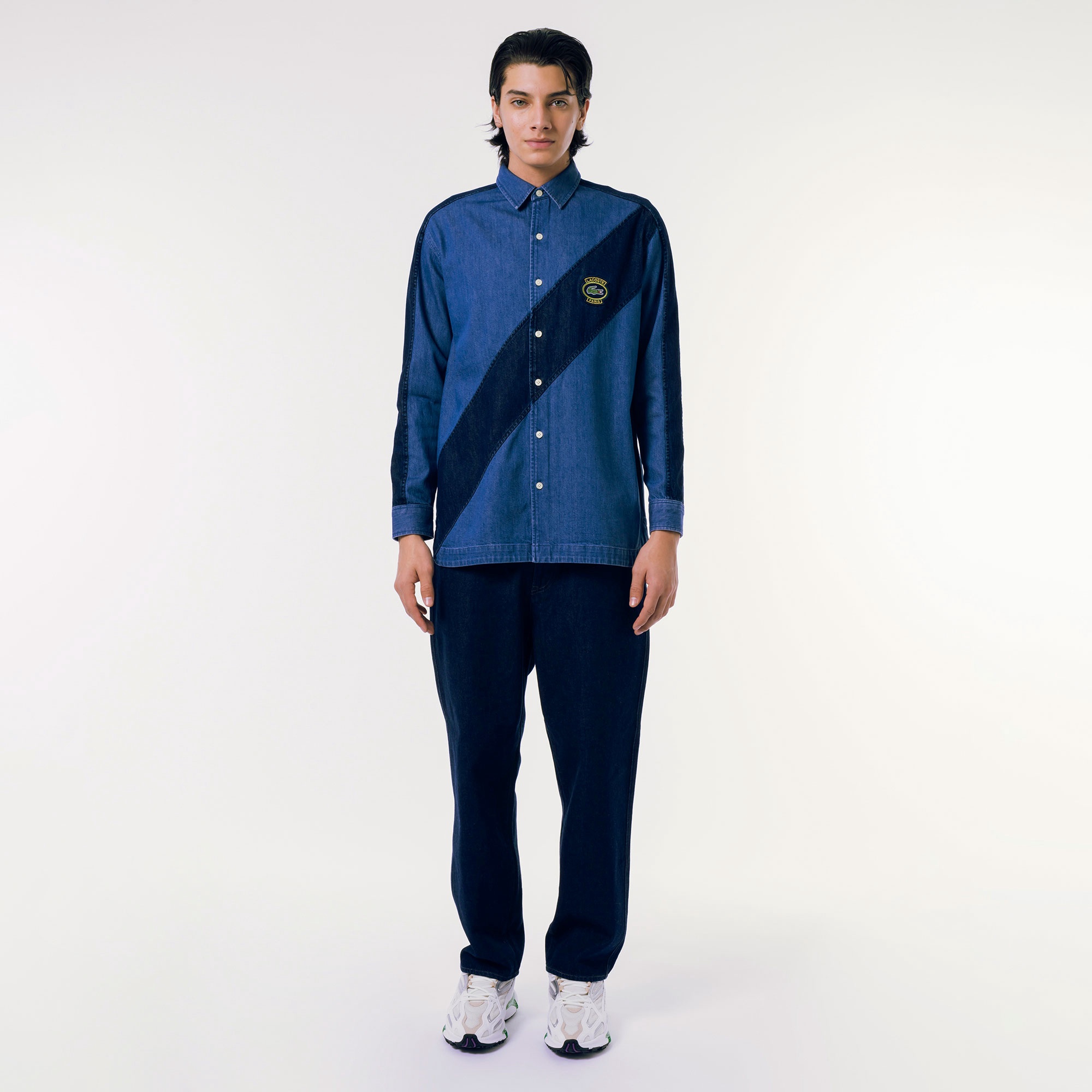 バイアスカットデニムシャツ