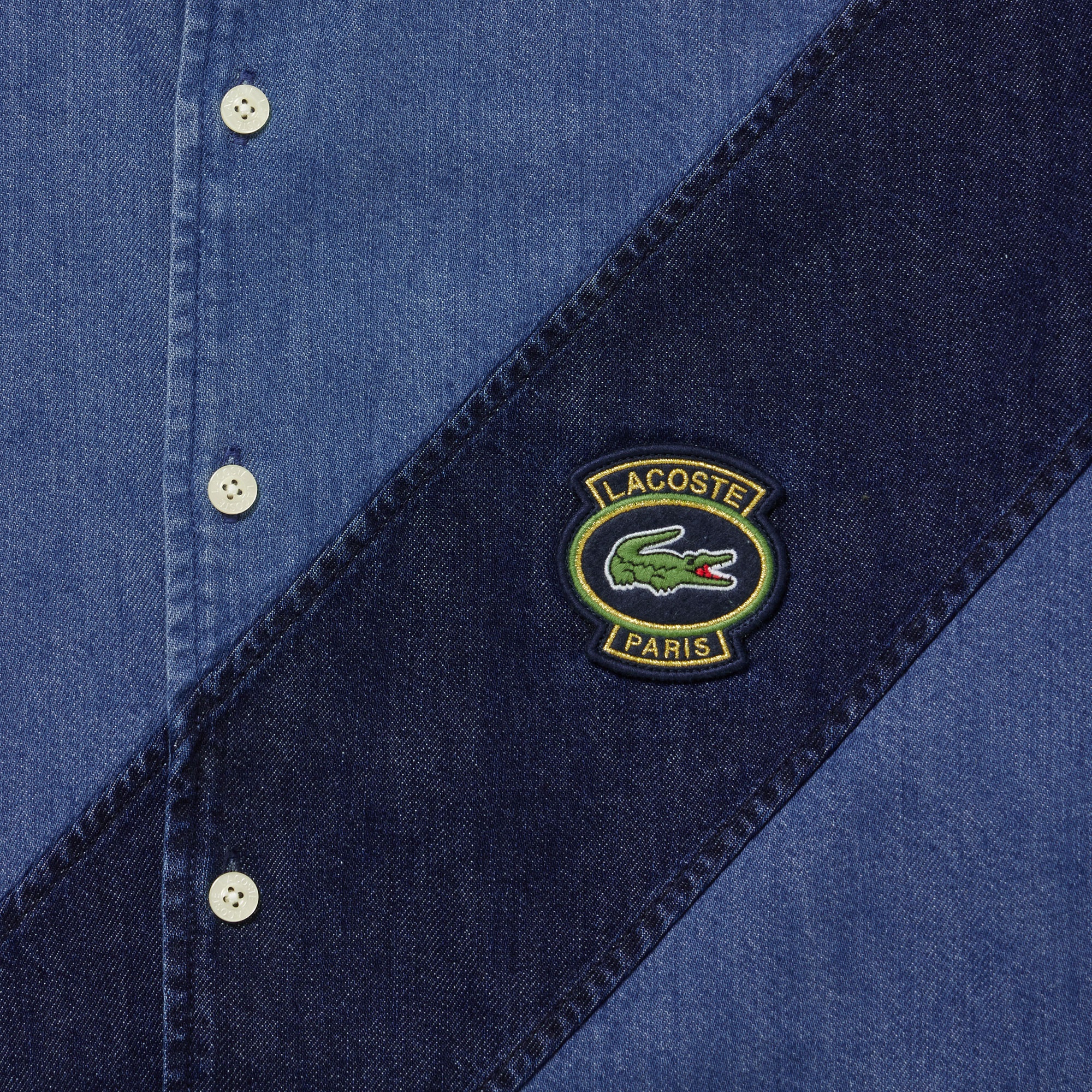 バイアスカットデニムシャツ