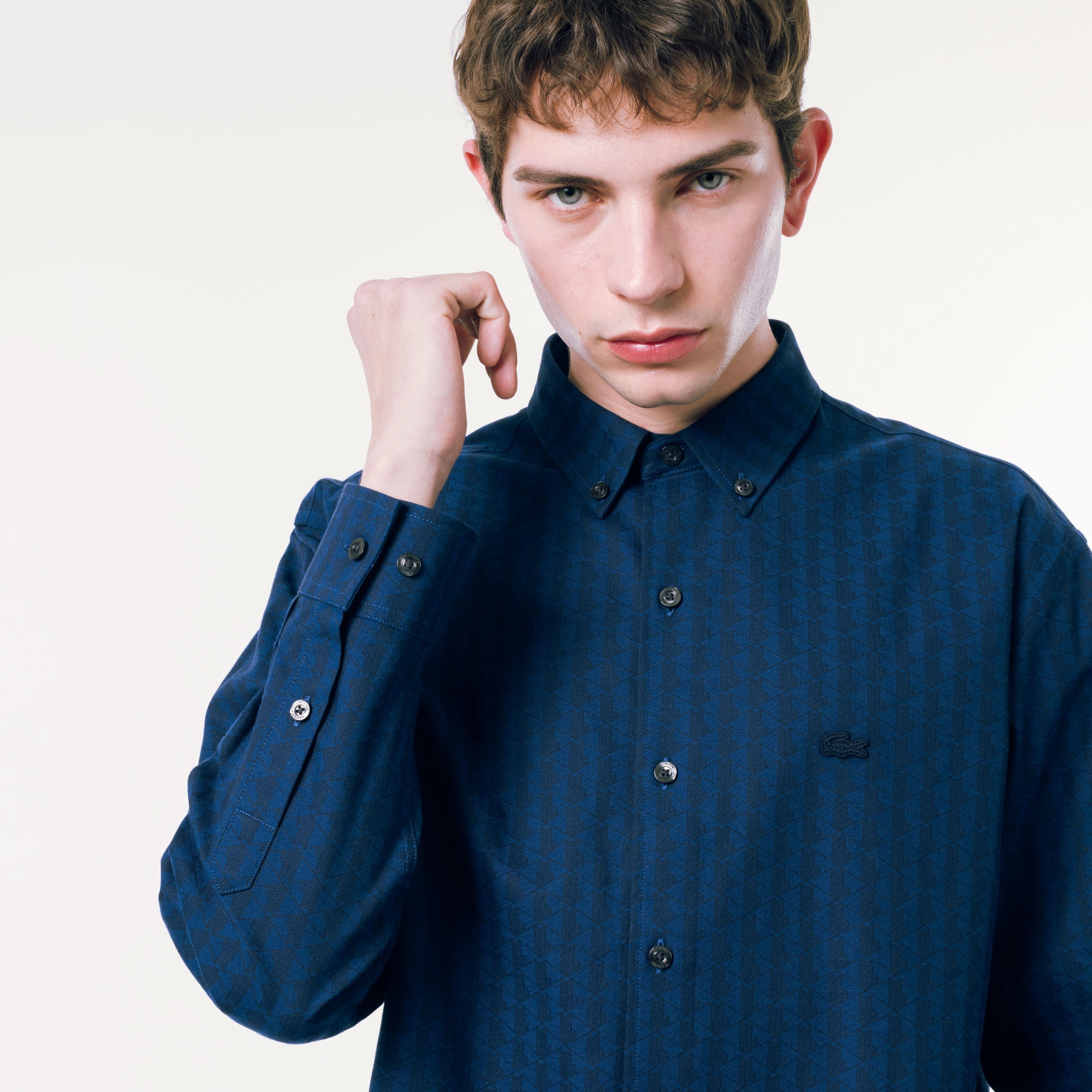 トーナルモノグラムボタンダウンシャツ