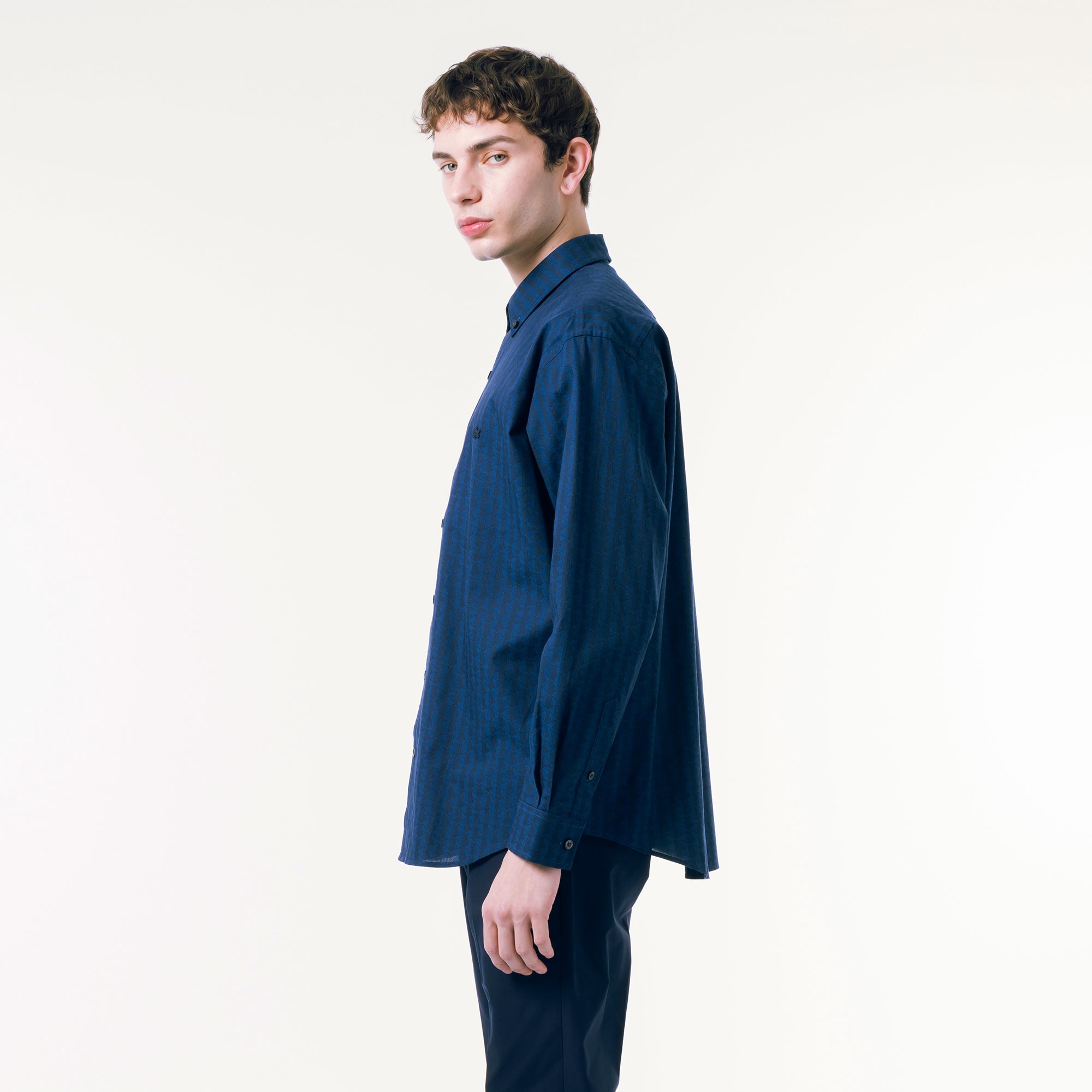 トーナルモノグラムボタンダウンシャツ