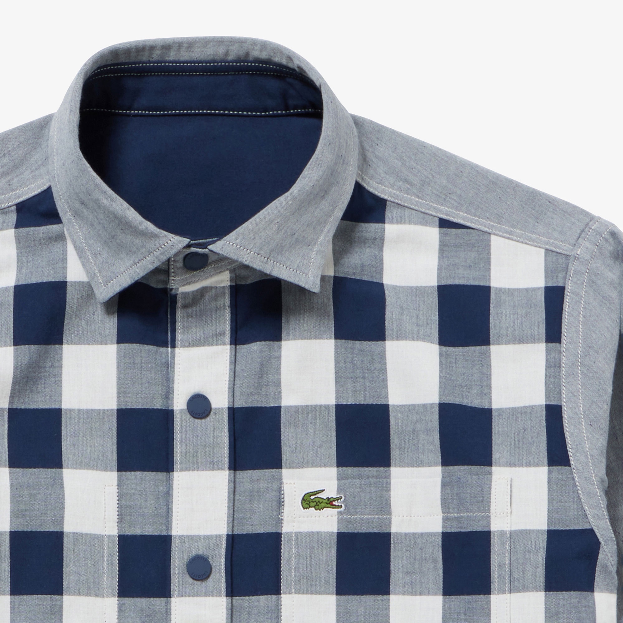 リバーシブルスナップボタンシャツ