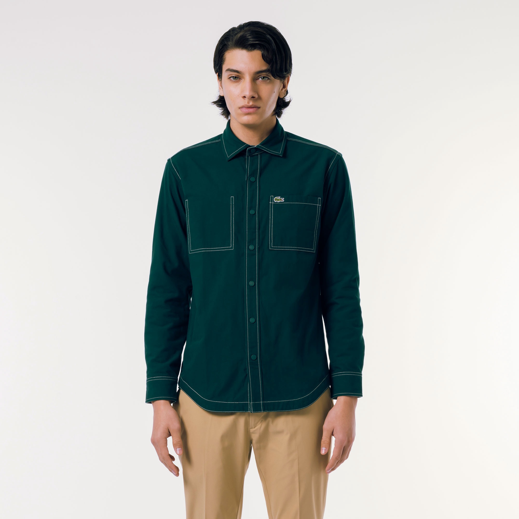 リバーシブルスナップボタンシャツ