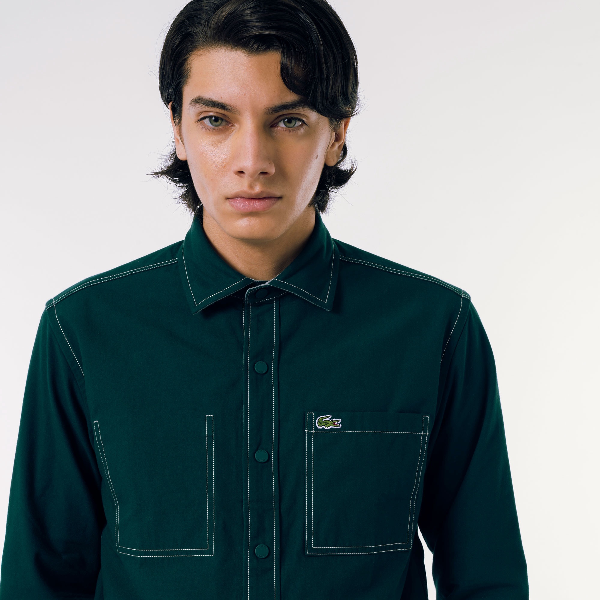 リバーシブルスナップボタンシャツ